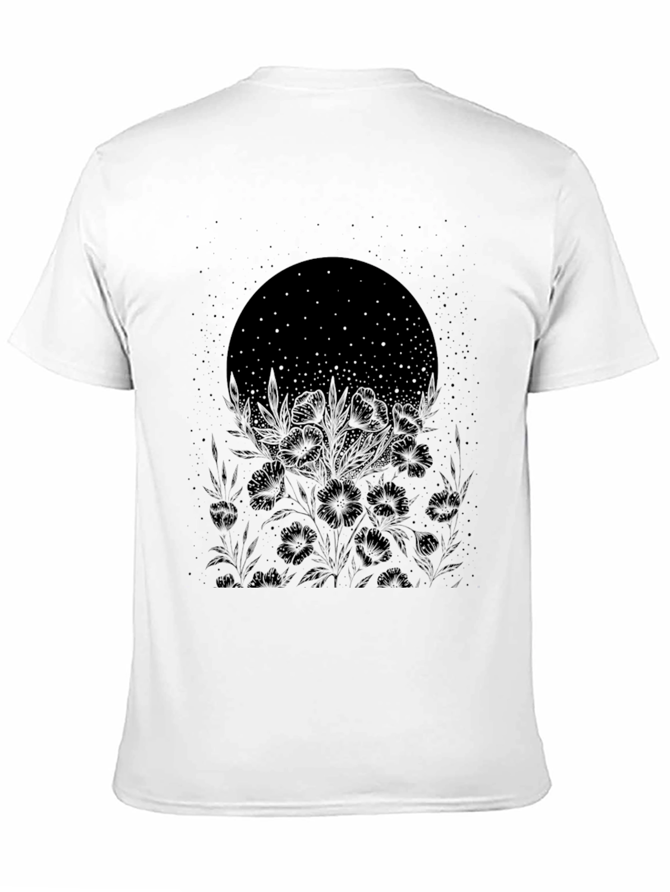 Black Floral Moon Graphic Tee