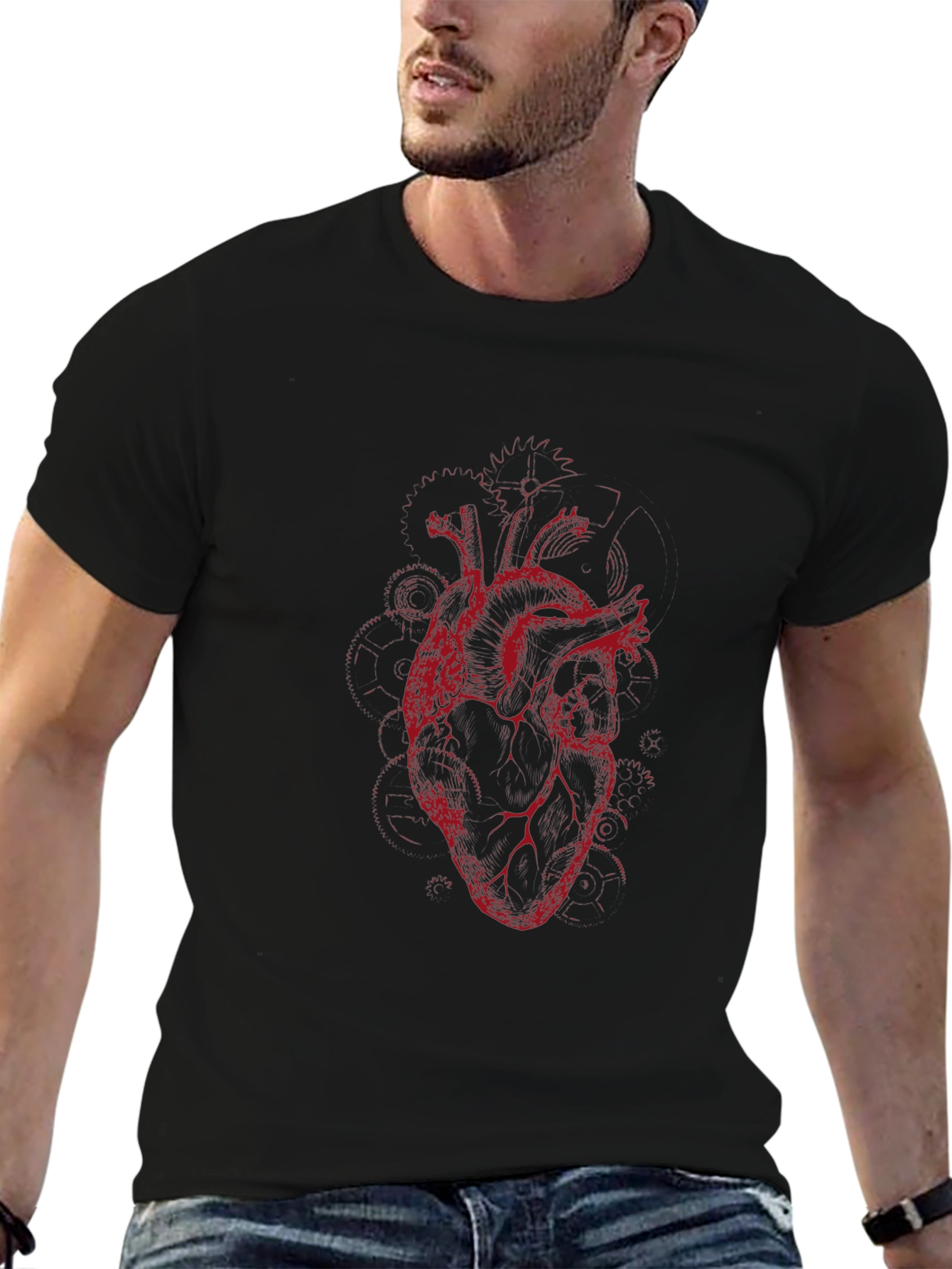Anatomical Heart Graphic Tee - Black