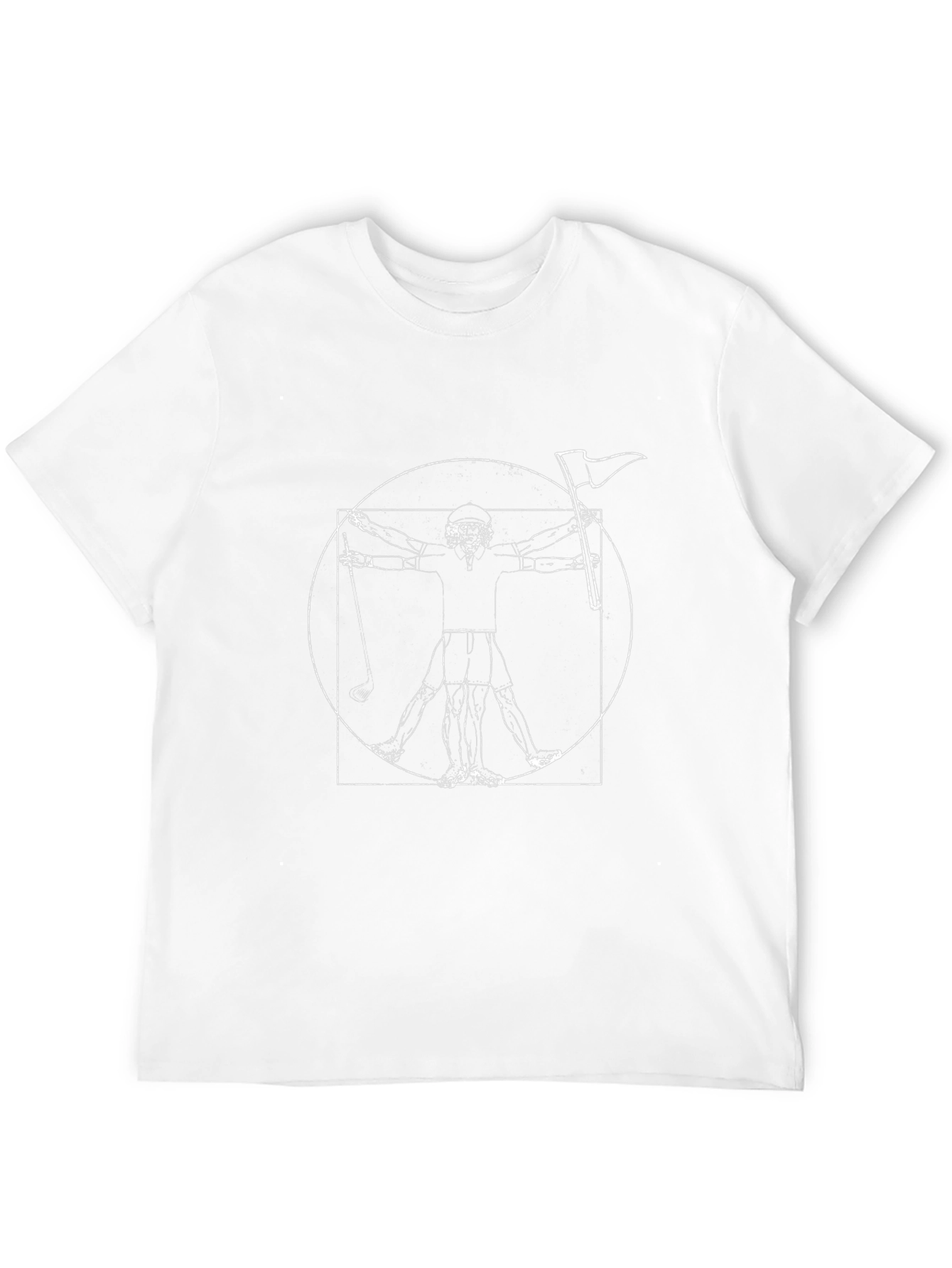 Golf Vitruvian Man Black T-Shirt