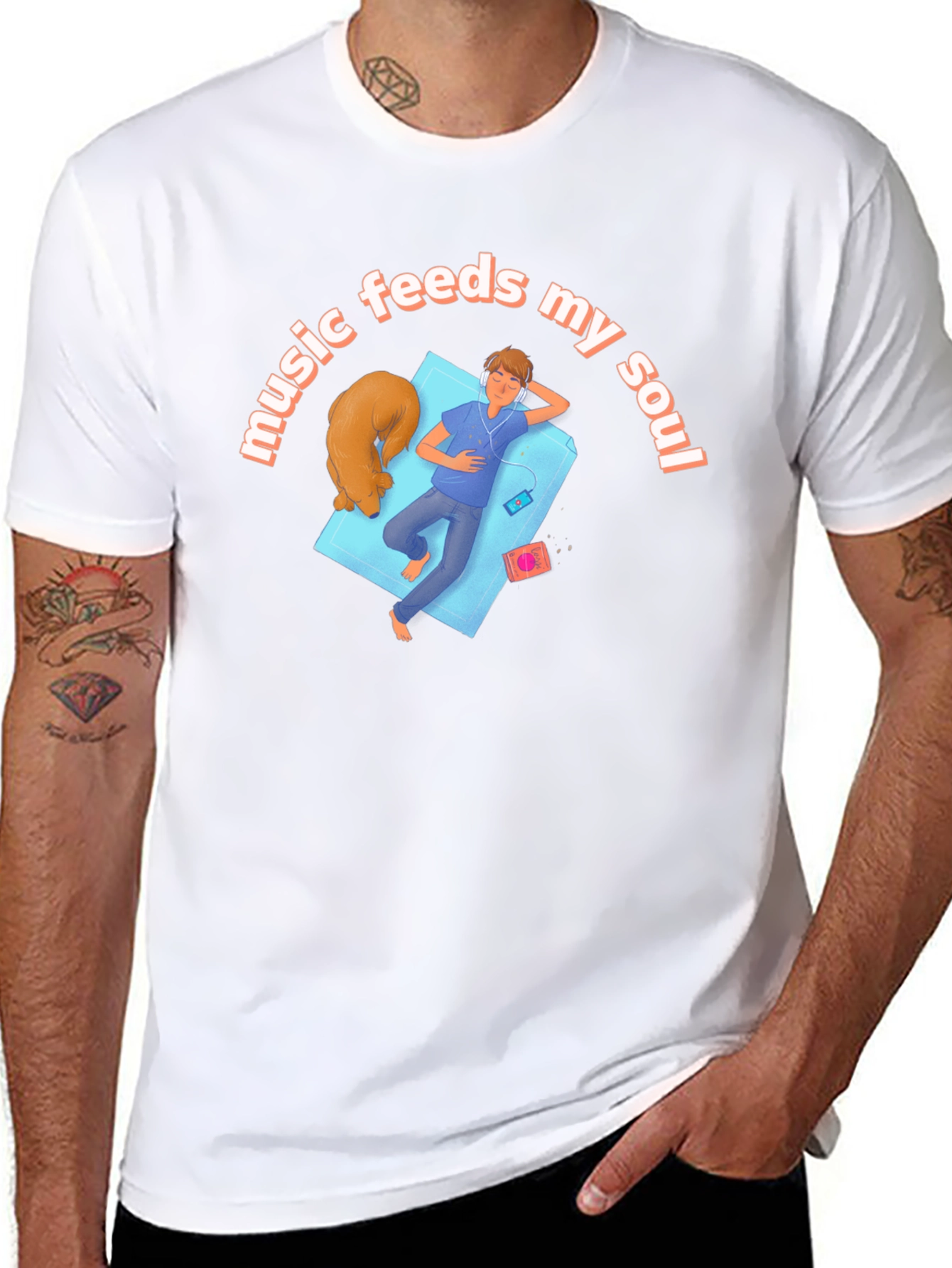 Music Feeds My Soul Graphic T-Shirt