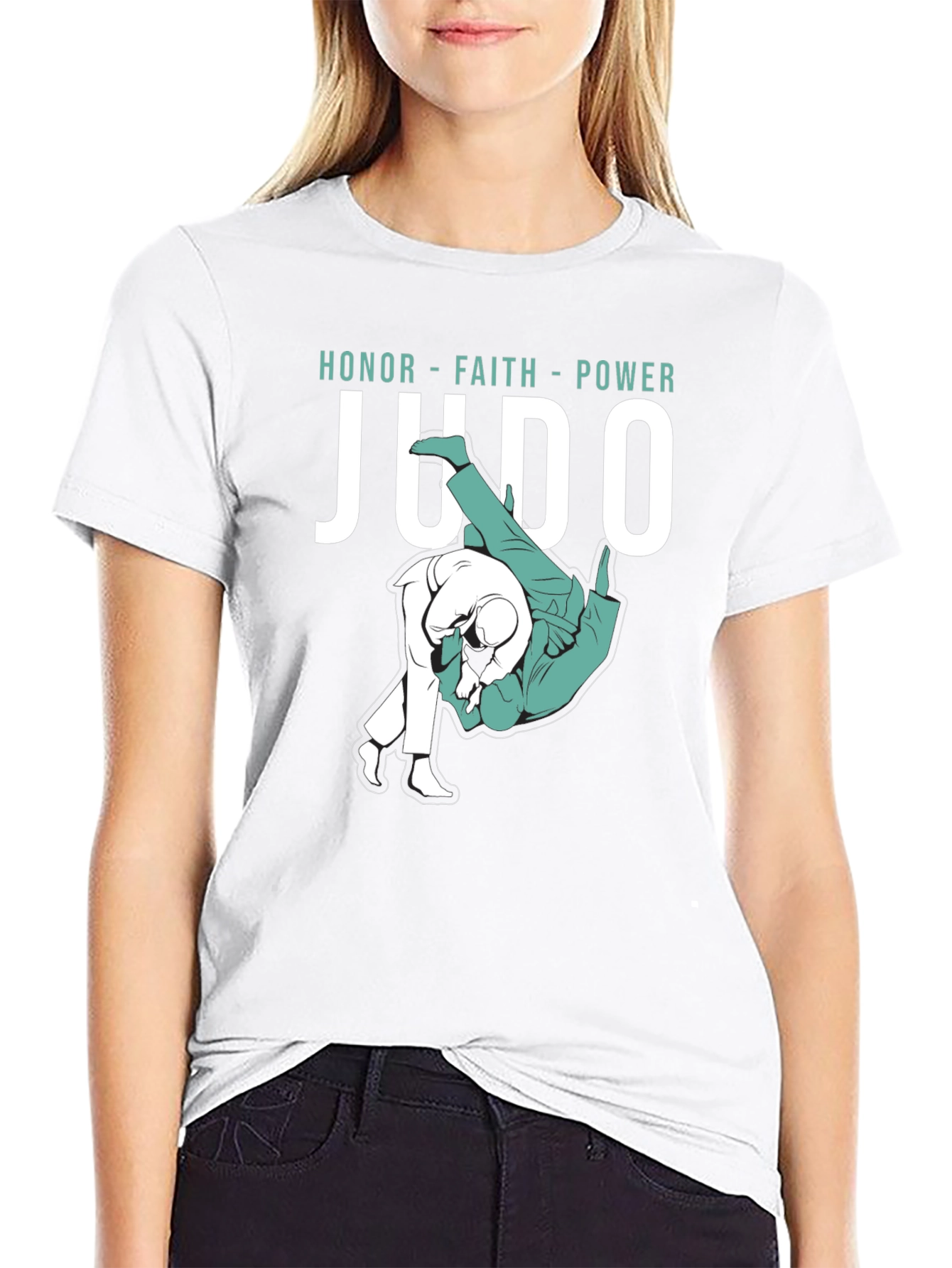 Judo Honor Faith Power Graphic Tee - Black