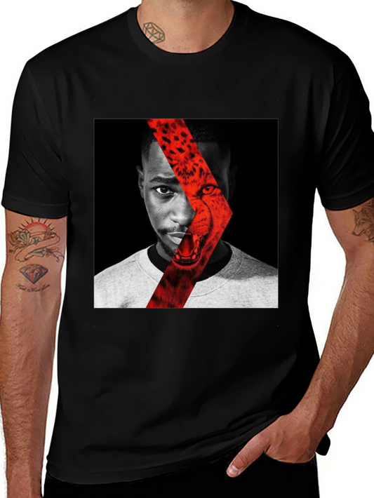 Graphic Print T-Shirt - Cheetah Portrait Design
