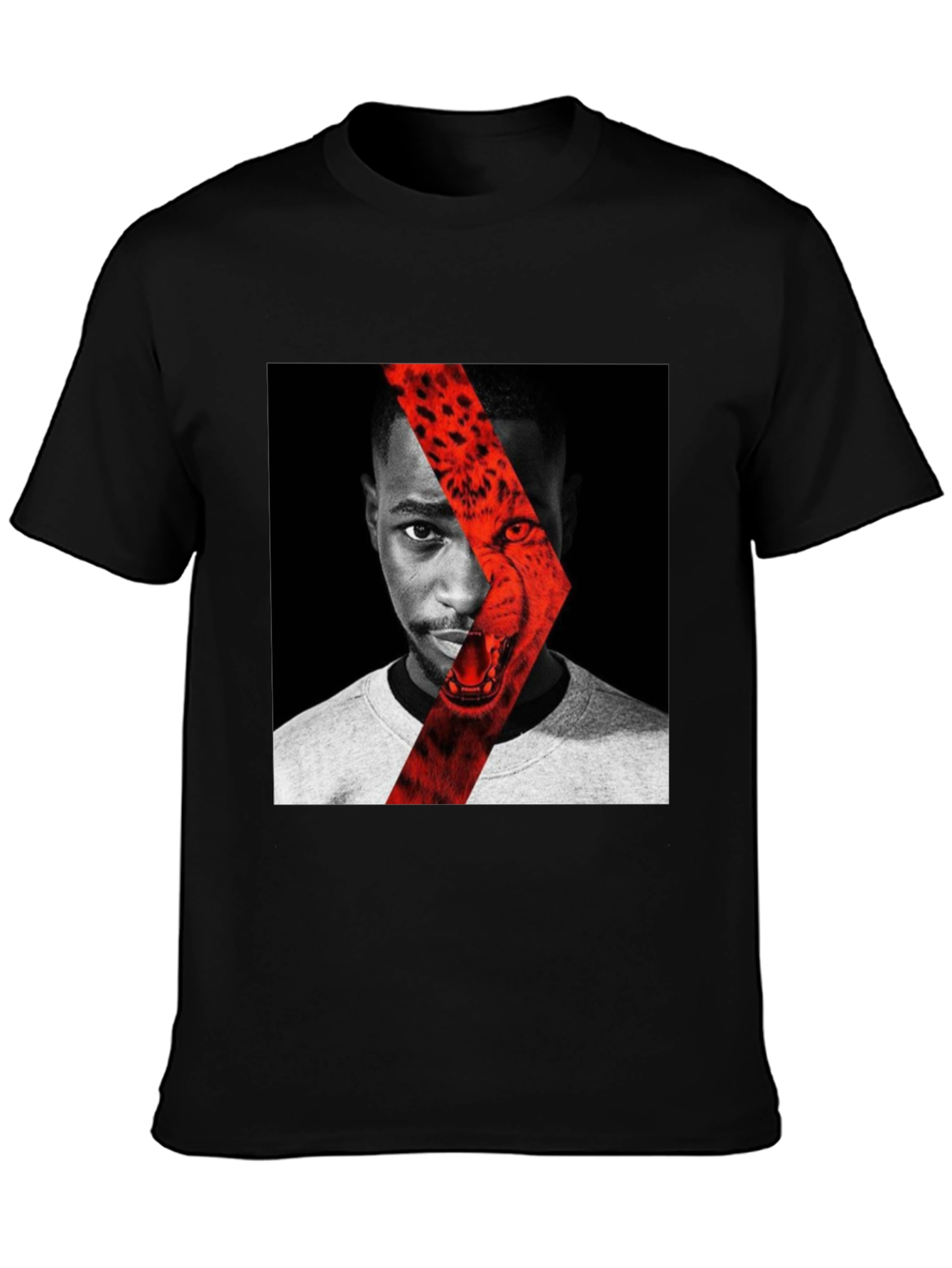 Graphic Print T-Shirt - Cheetah Portrait Design