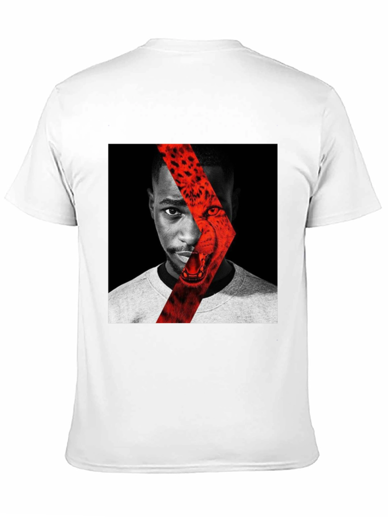 Graphic Print T-Shirt - Cheetah Portrait Design