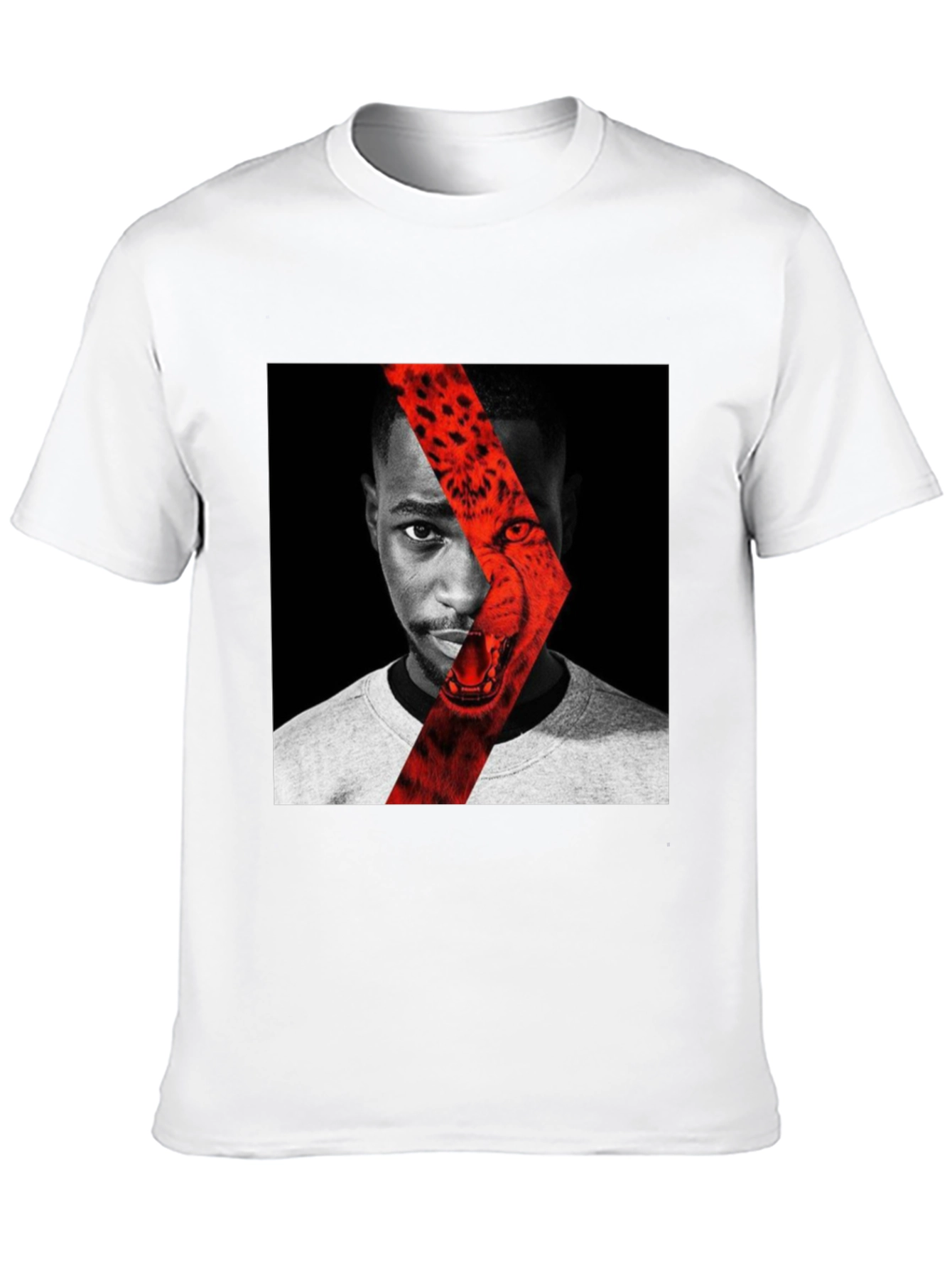 Graphic Print T-Shirt - Cheetah Portrait Design