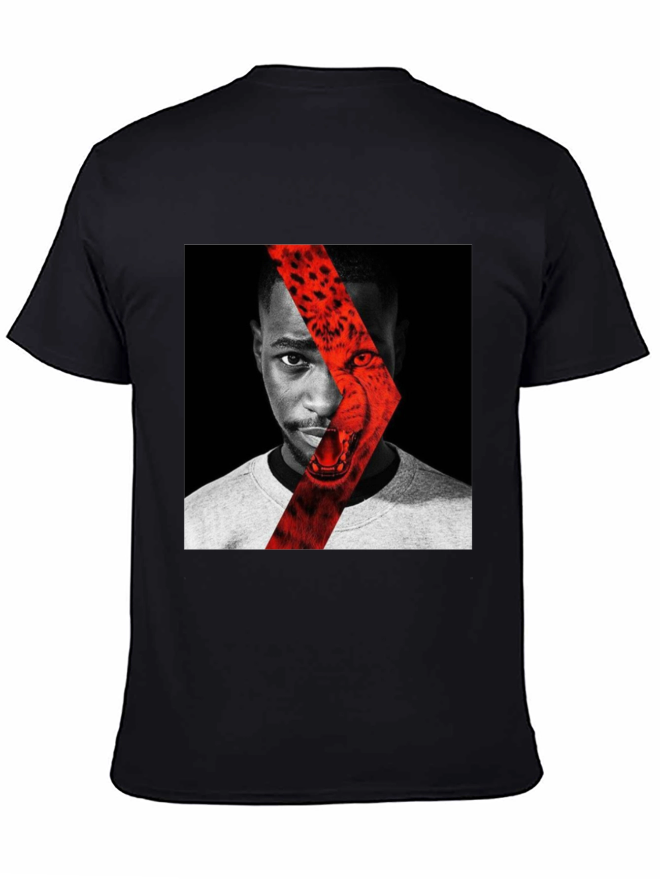 Graphic Print T-Shirt - Cheetah Portrait Design