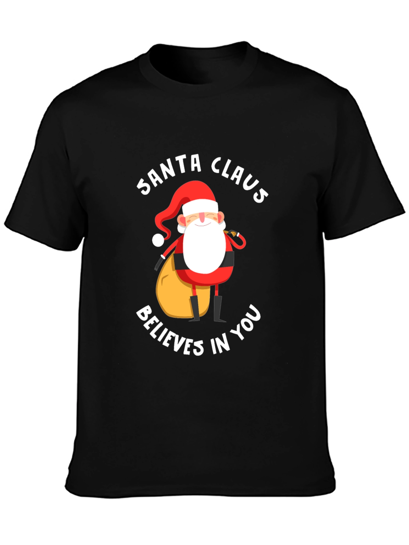 Santa Claus Believes In You Black T-Shirt