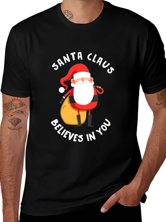 Santa Claus Believes In You Black T-Shirt