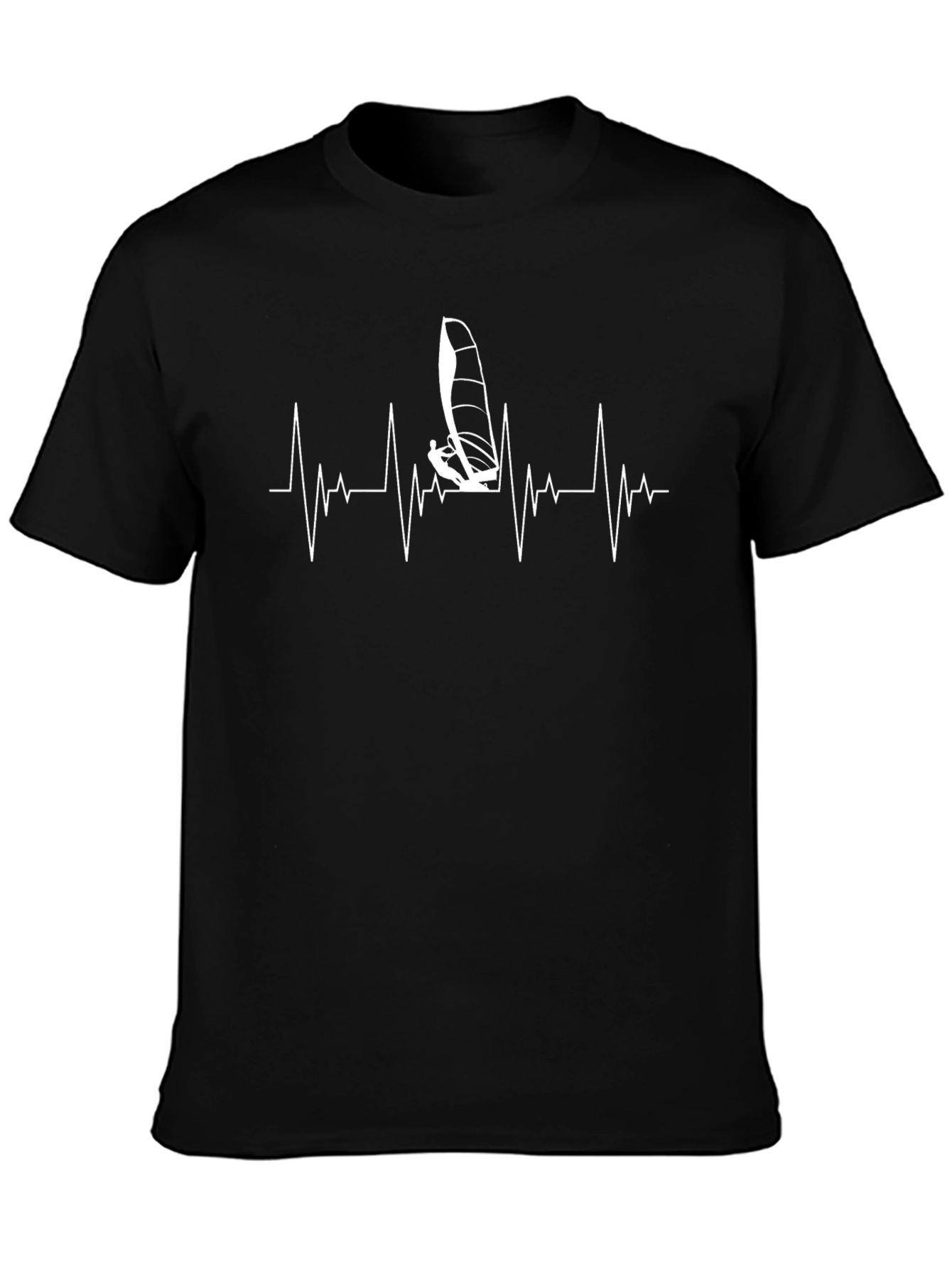 Windsurfing Heartbeat T-Shirt - Black