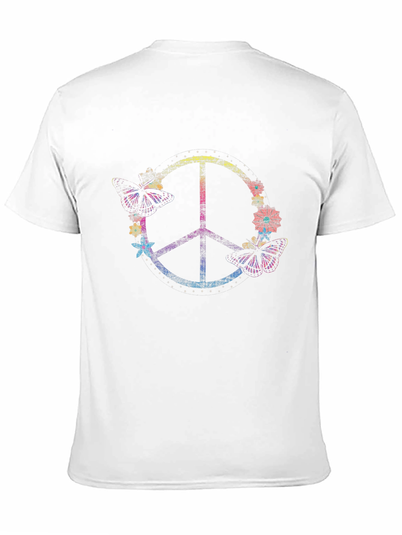 Peace Sign Butterfly Graphic T-Shirt