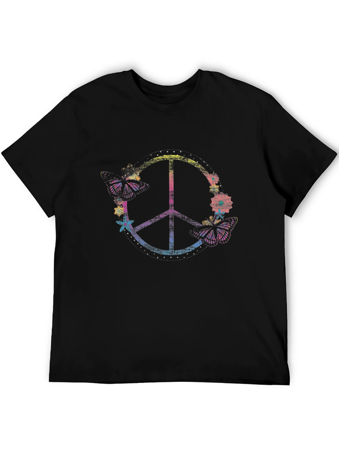 Peace Sign Butterfly Graphic T-Shirt