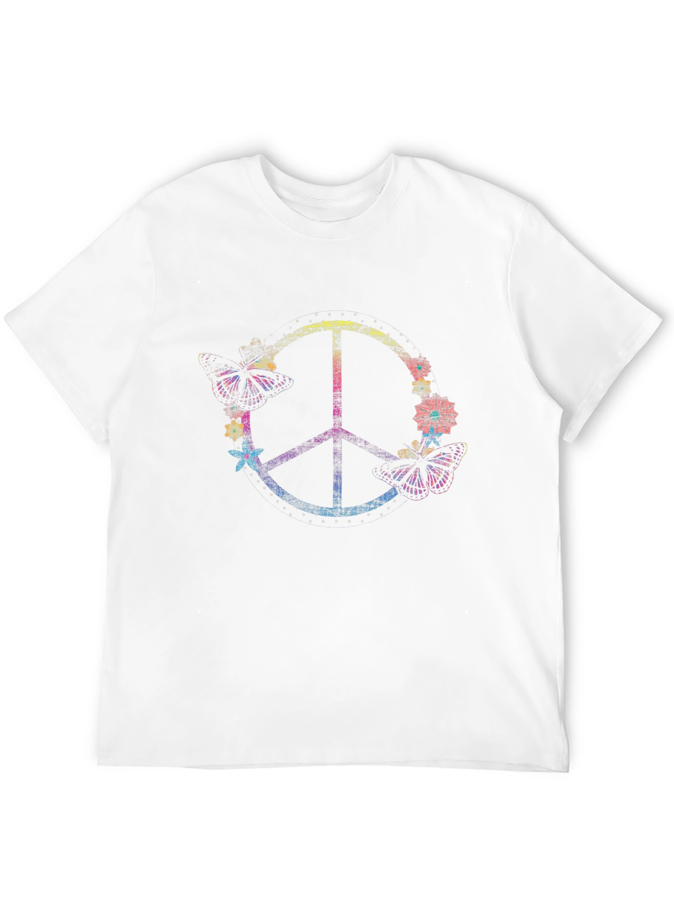 Peace Sign Butterfly Graphic T-Shirt
