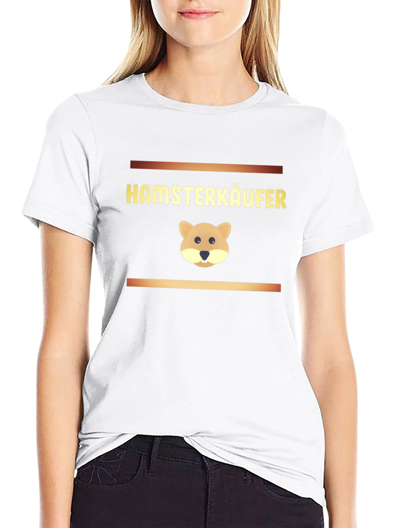 Hamsterkäufer Black T-Shirt with Hamster Design