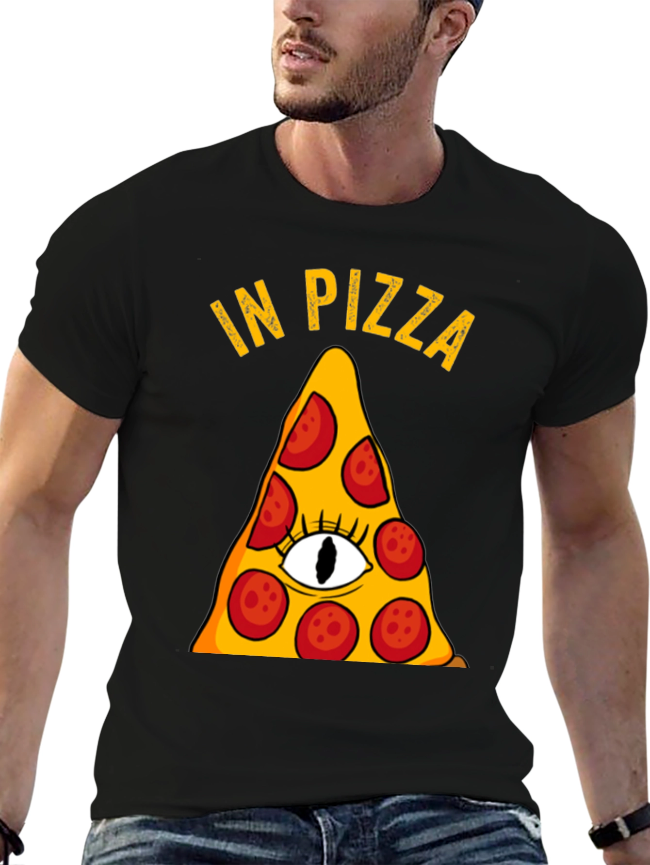 Pizza Illuminati Funny Graphic T-Shirt
