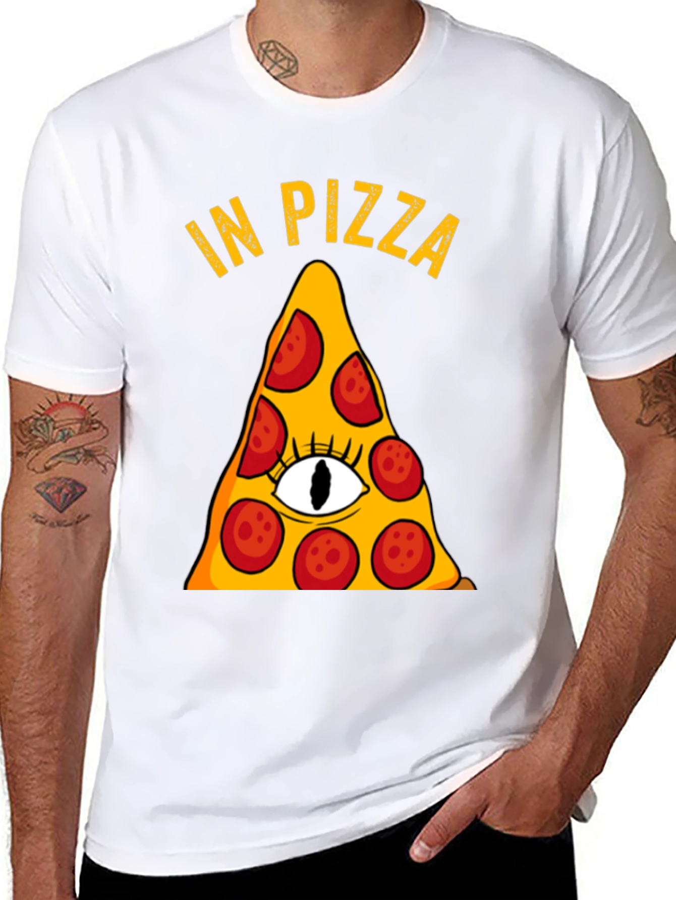 Pizza Illuminati Funny Graphic T-Shirt