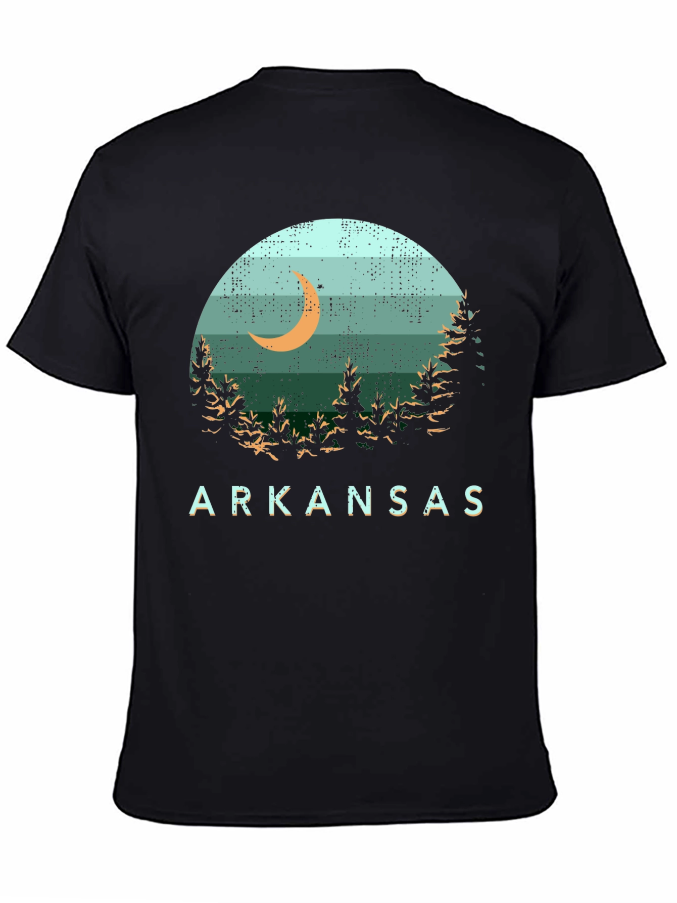 Arkansas Graphic Tee - Nature Scene Black T-Shirt