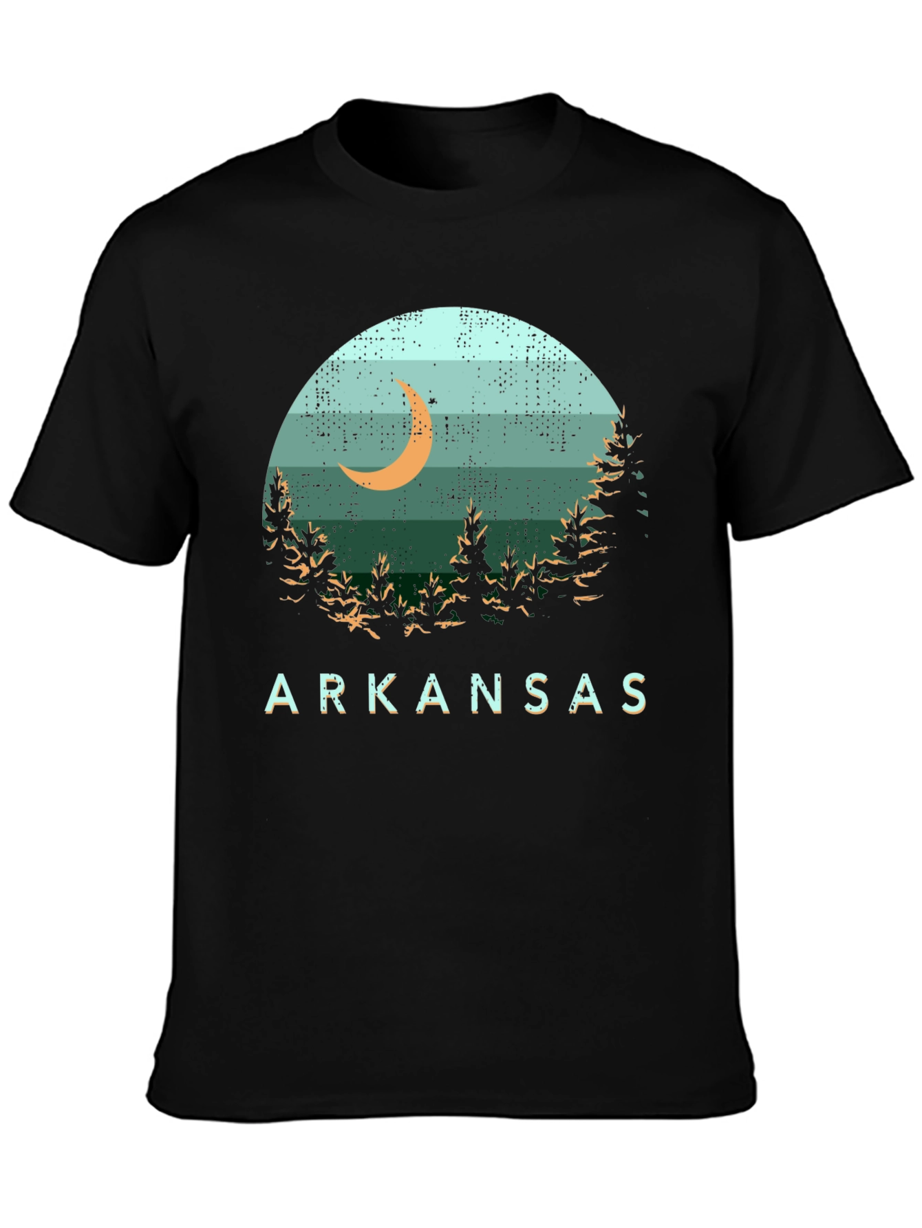 Arkansas Graphic Tee - Nature Scene Black T-Shirt