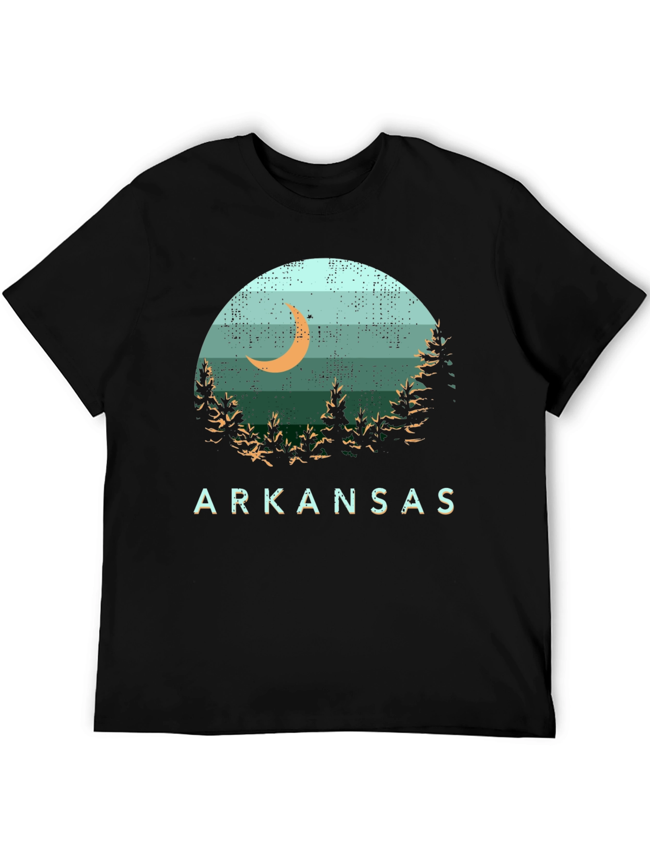 Arkansas Graphic Tee - Nature Scene Black T-Shirt
