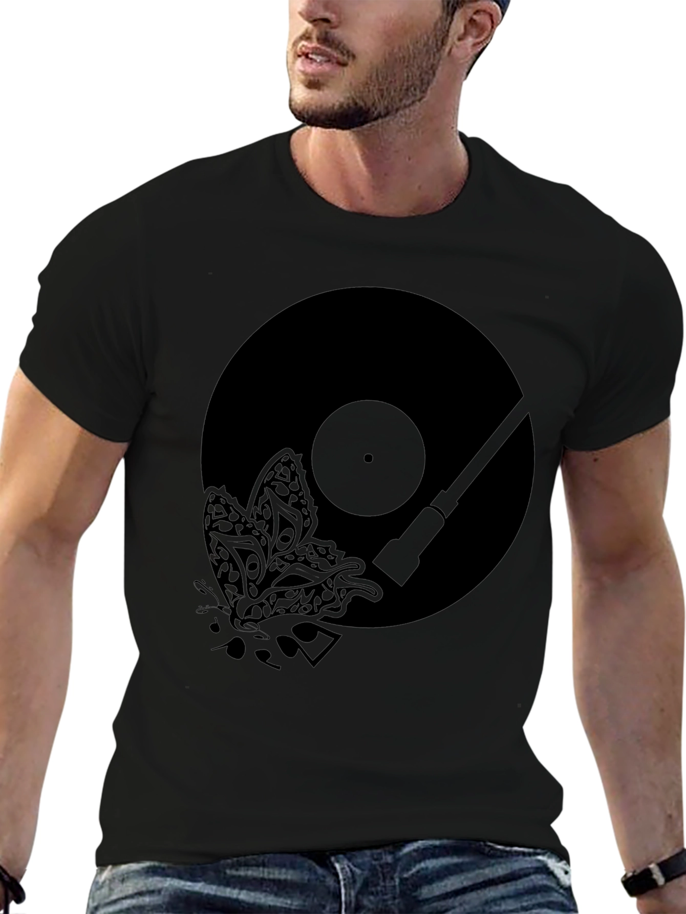 Vinyl Butterfly Graphic T-Shirt