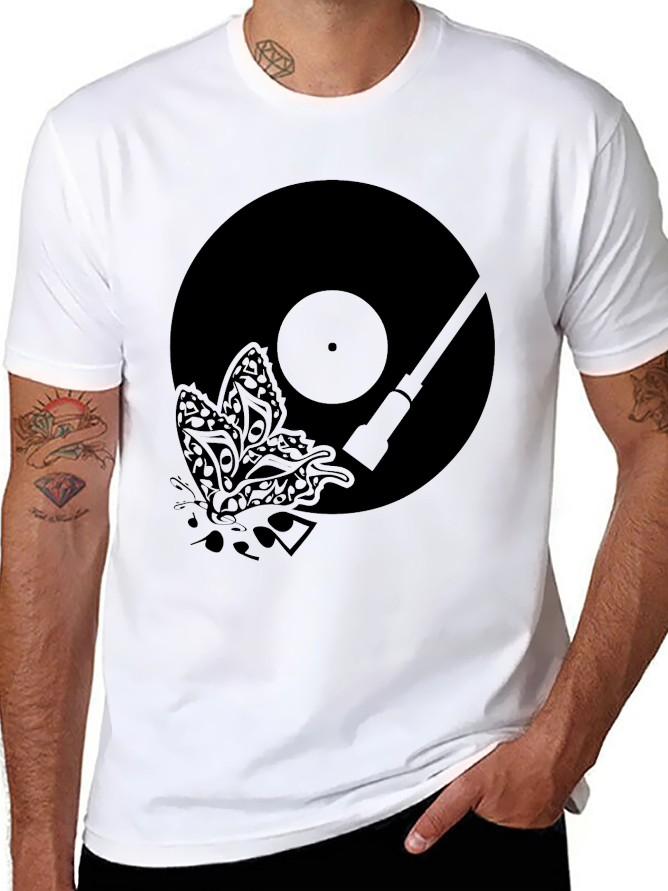 Vinyl Butterfly Graphic T-Shirt