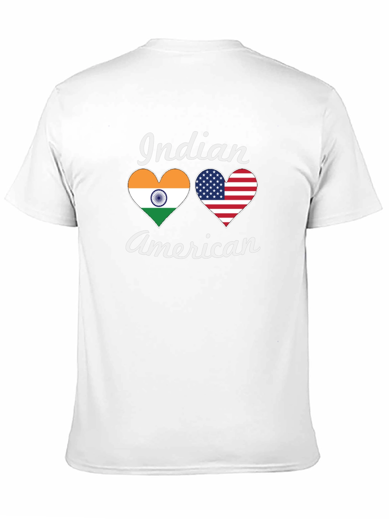 Indian American Pride T-Shirt Heart Flags