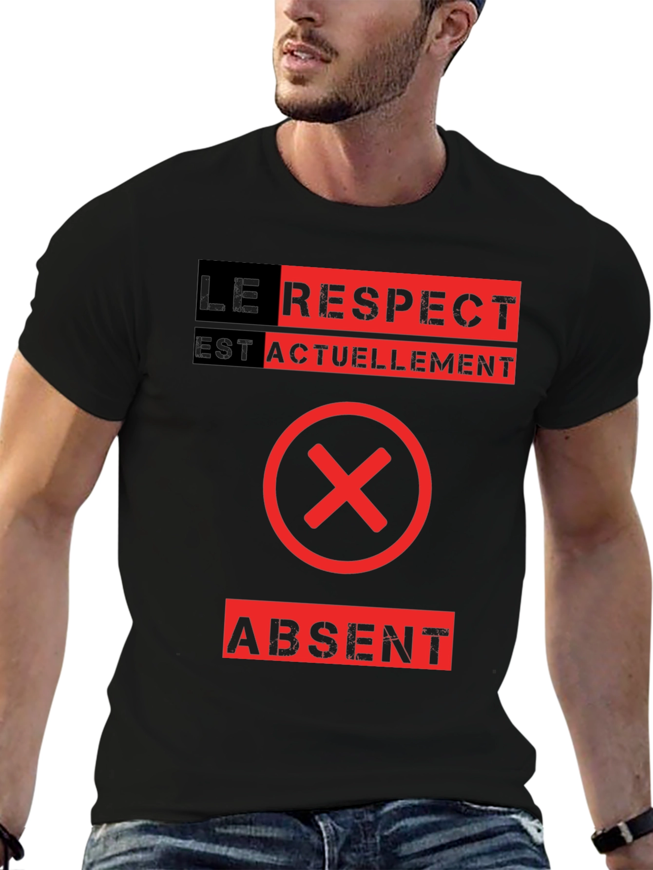 Le Respect Est Absent Graphic Tee - Black
