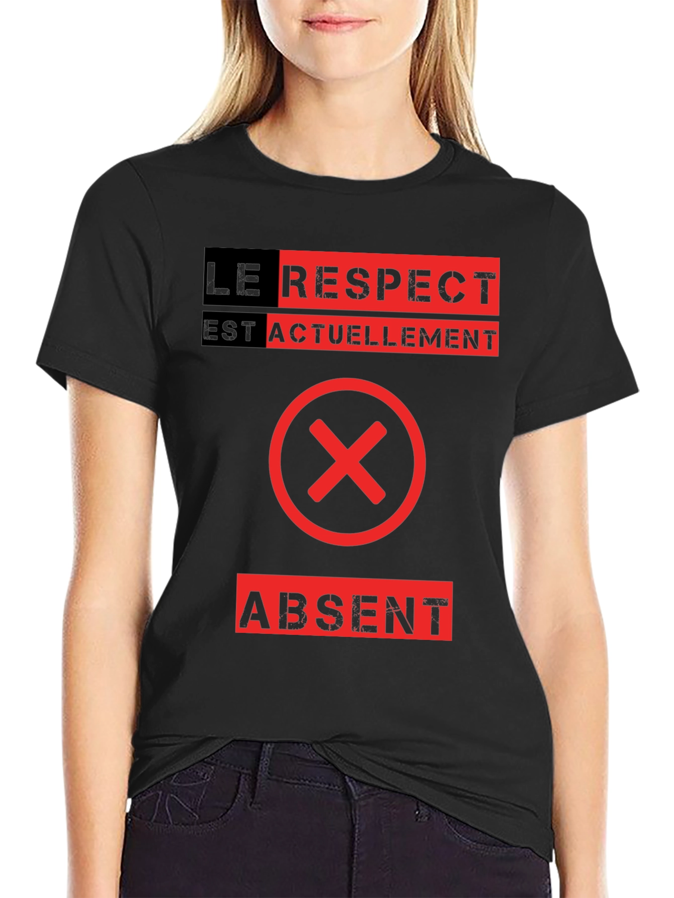 Le Respect Est Absent Graphic Tee - Black