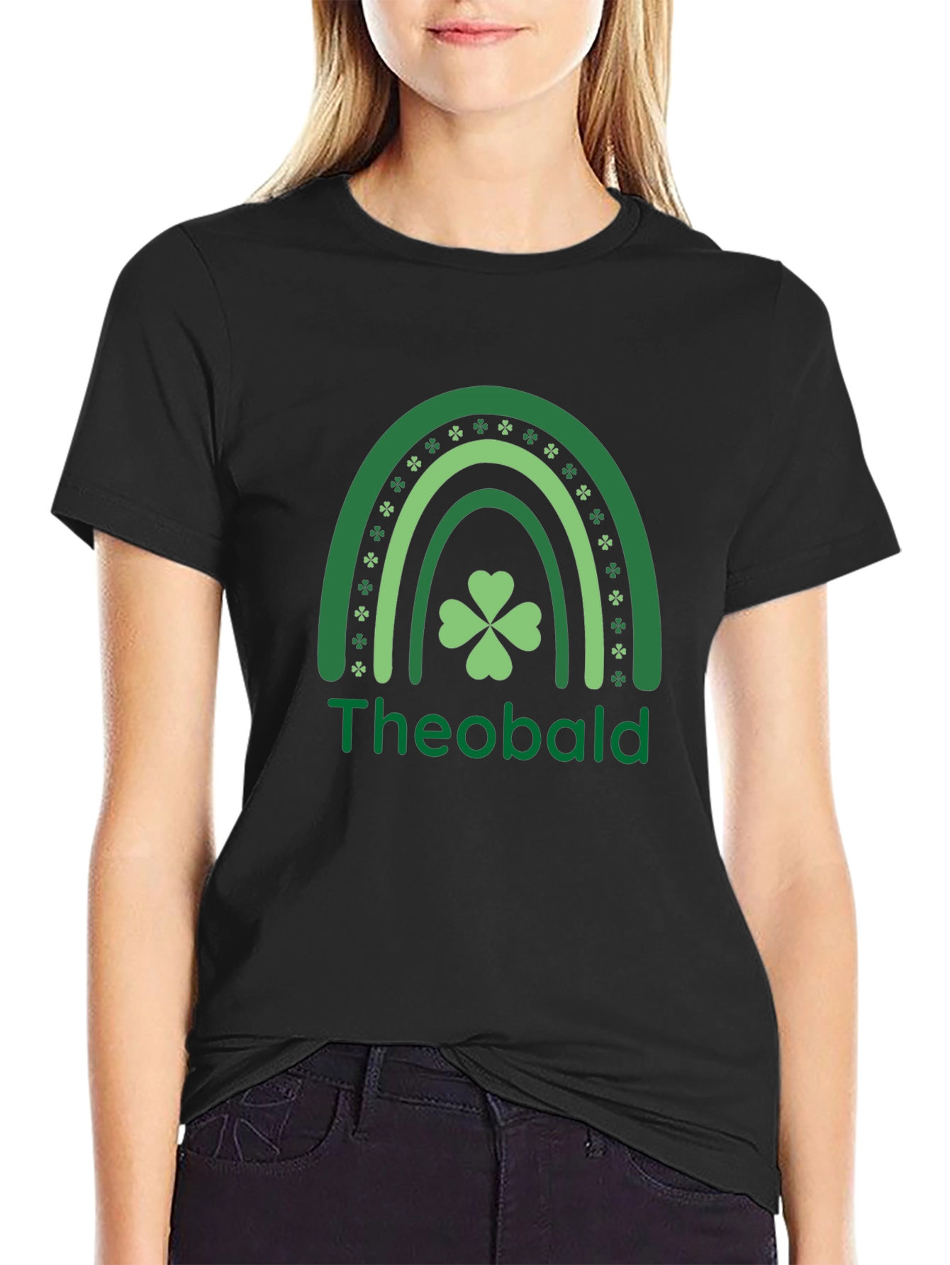 St. Patricks Day Theobald Rainbow Shamrock T-Shirt