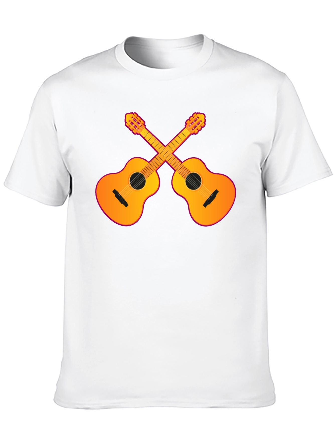 Guitar Crossed Graphic T-Shirt - Black