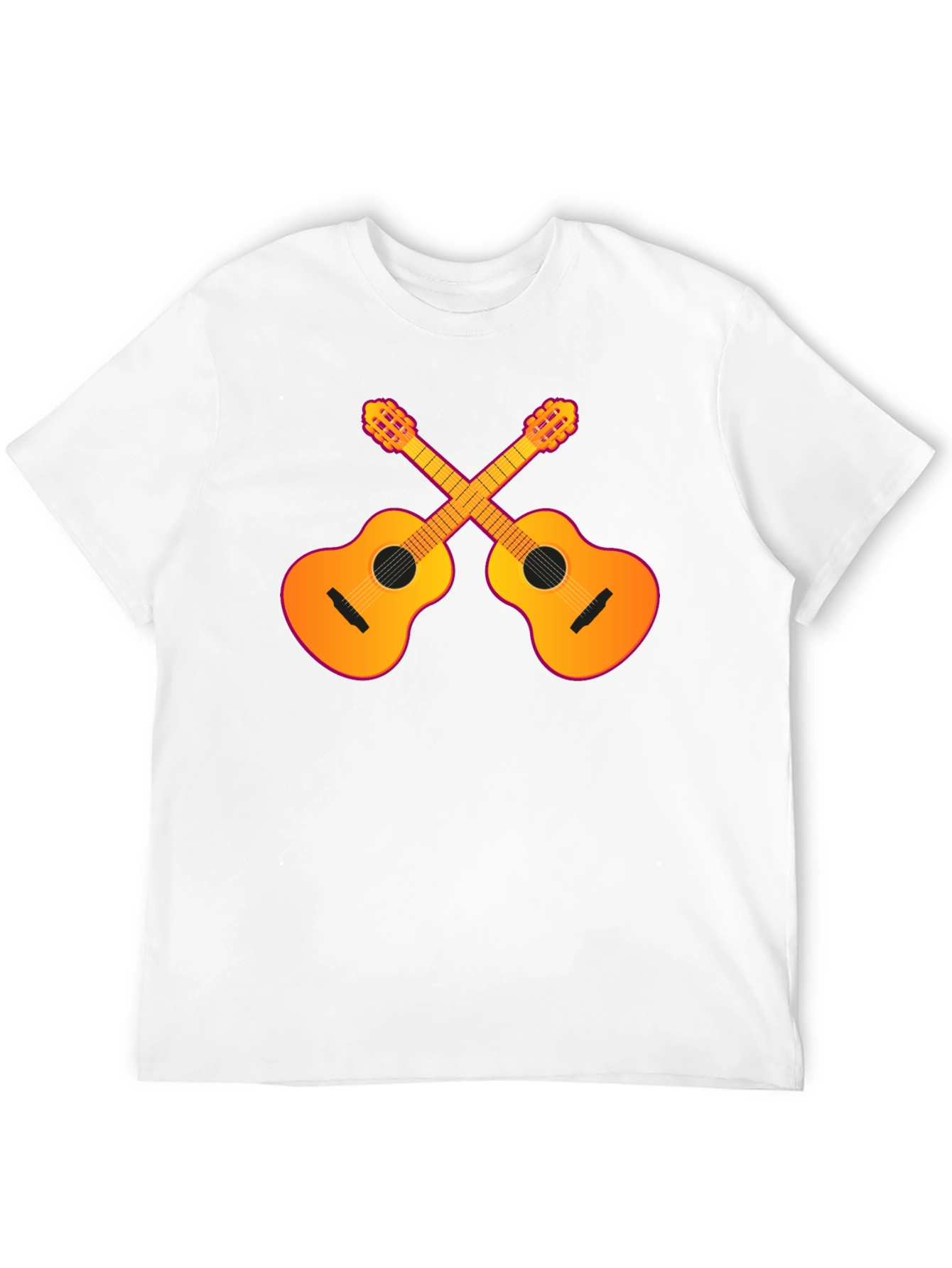 Guitar Crossed Graphic T-Shirt - Black