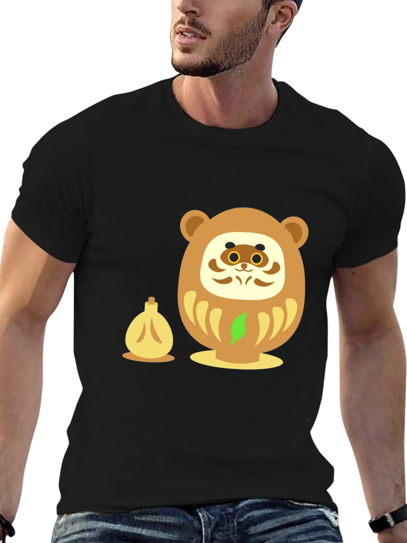 Tanuki Dumpling T-Shirt - Unisex Black Cotton Tee