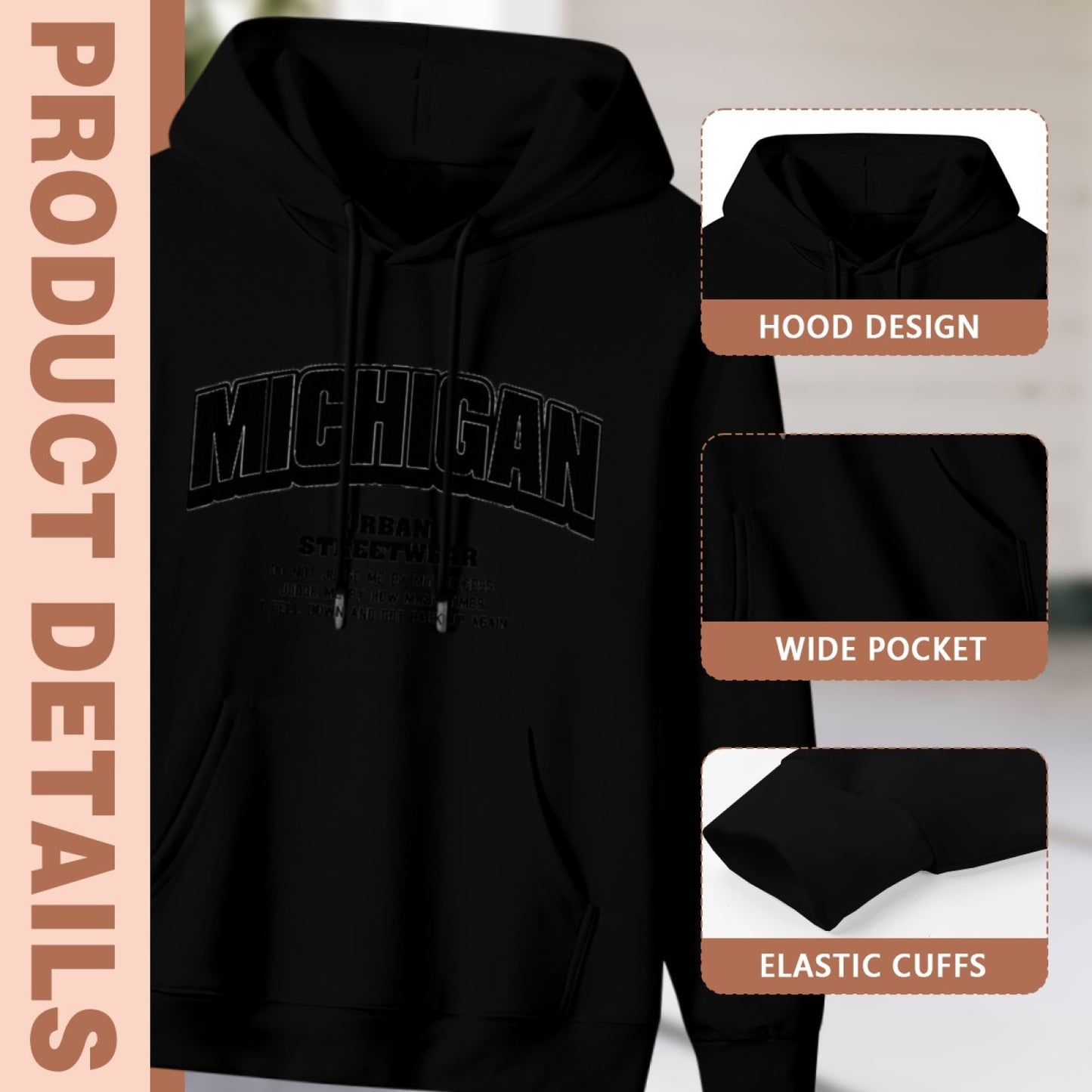 Trendy New Unisex Black Hoodie - Electronic Drum Graphic - Cozy Pullover - American Direct Shipping