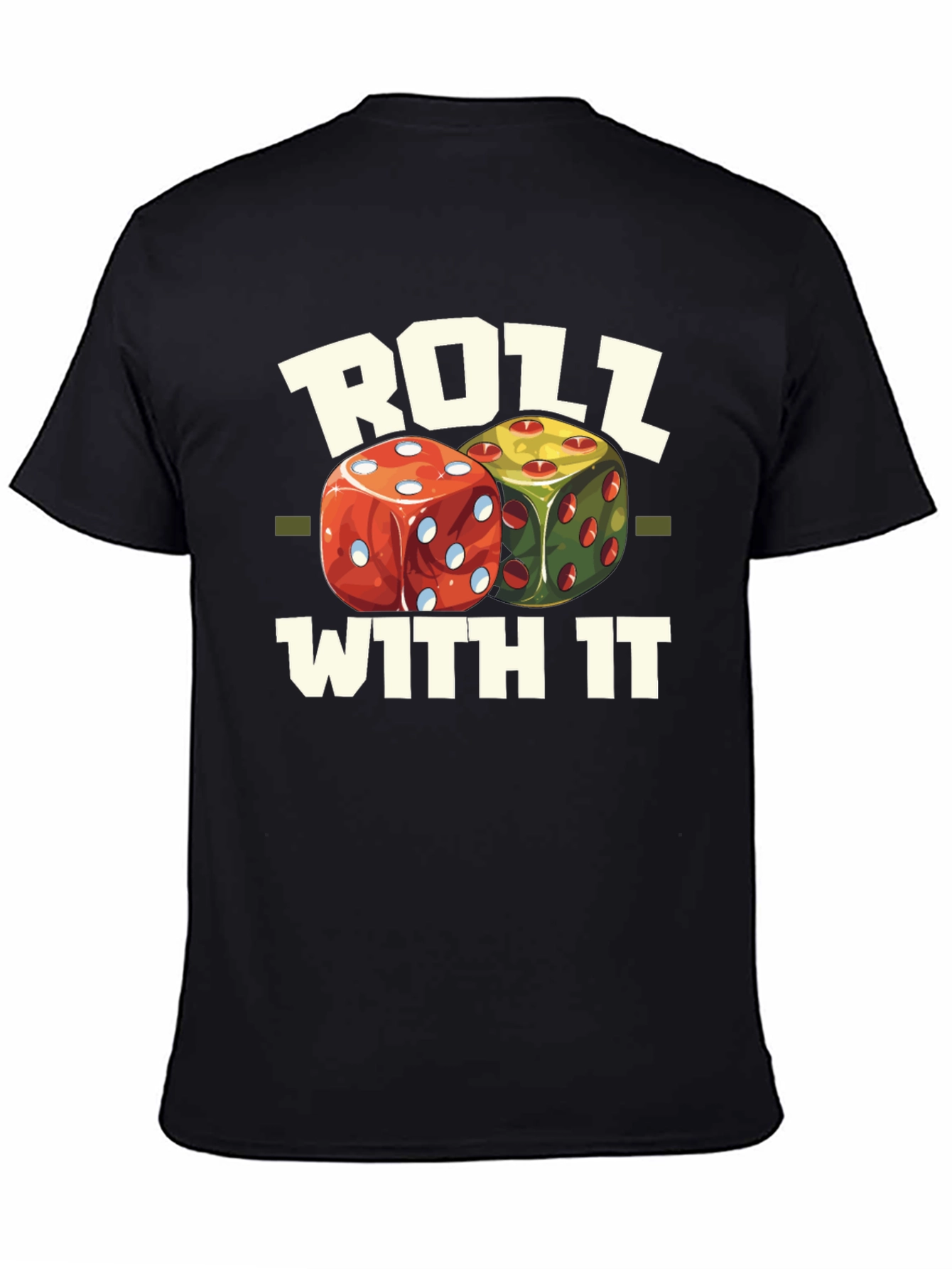 Roll With It Graphic Tee - Fun Dice Design