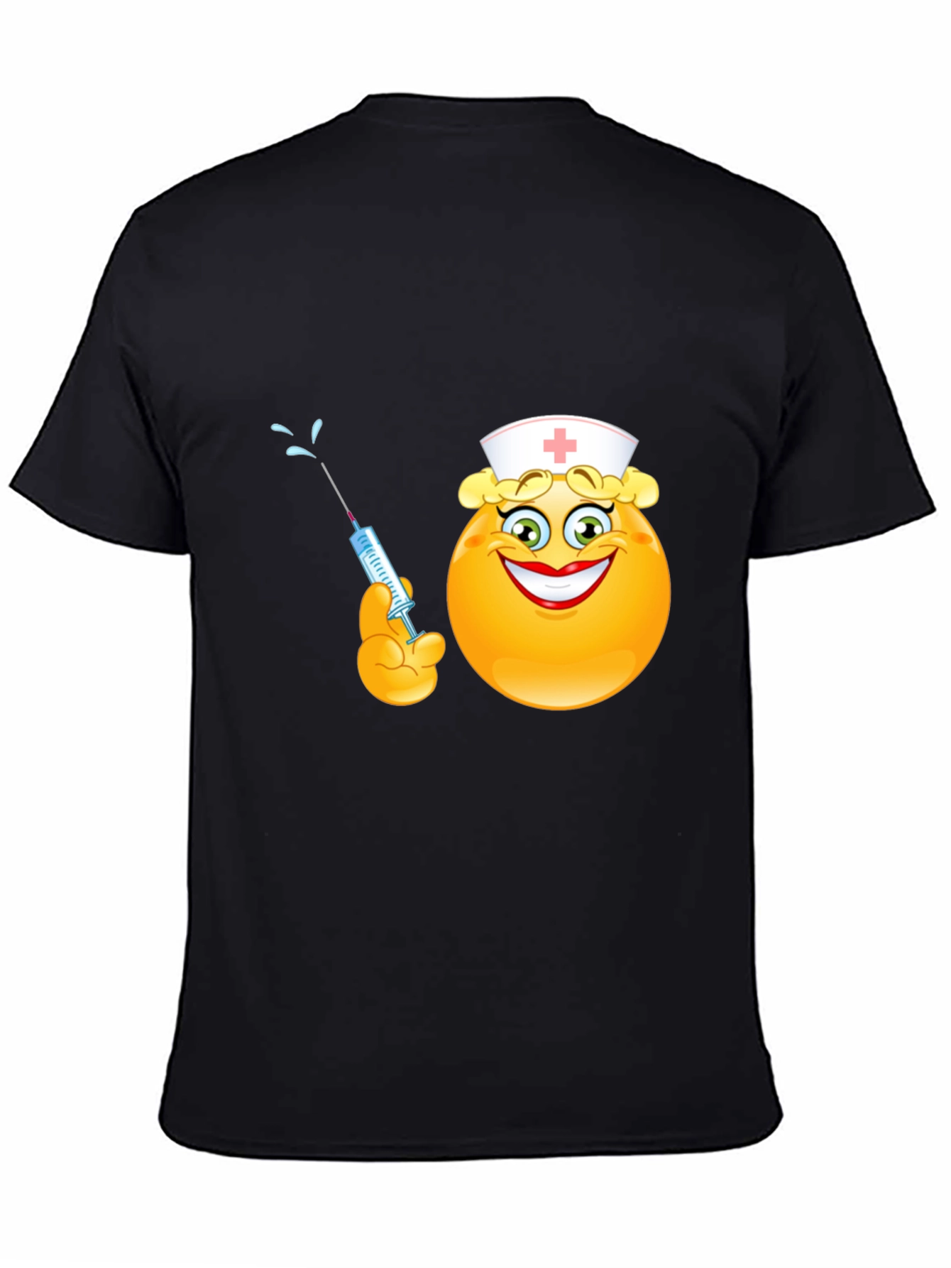 Funny Nurse Emoji T-Shirt - Black Cotton Tee