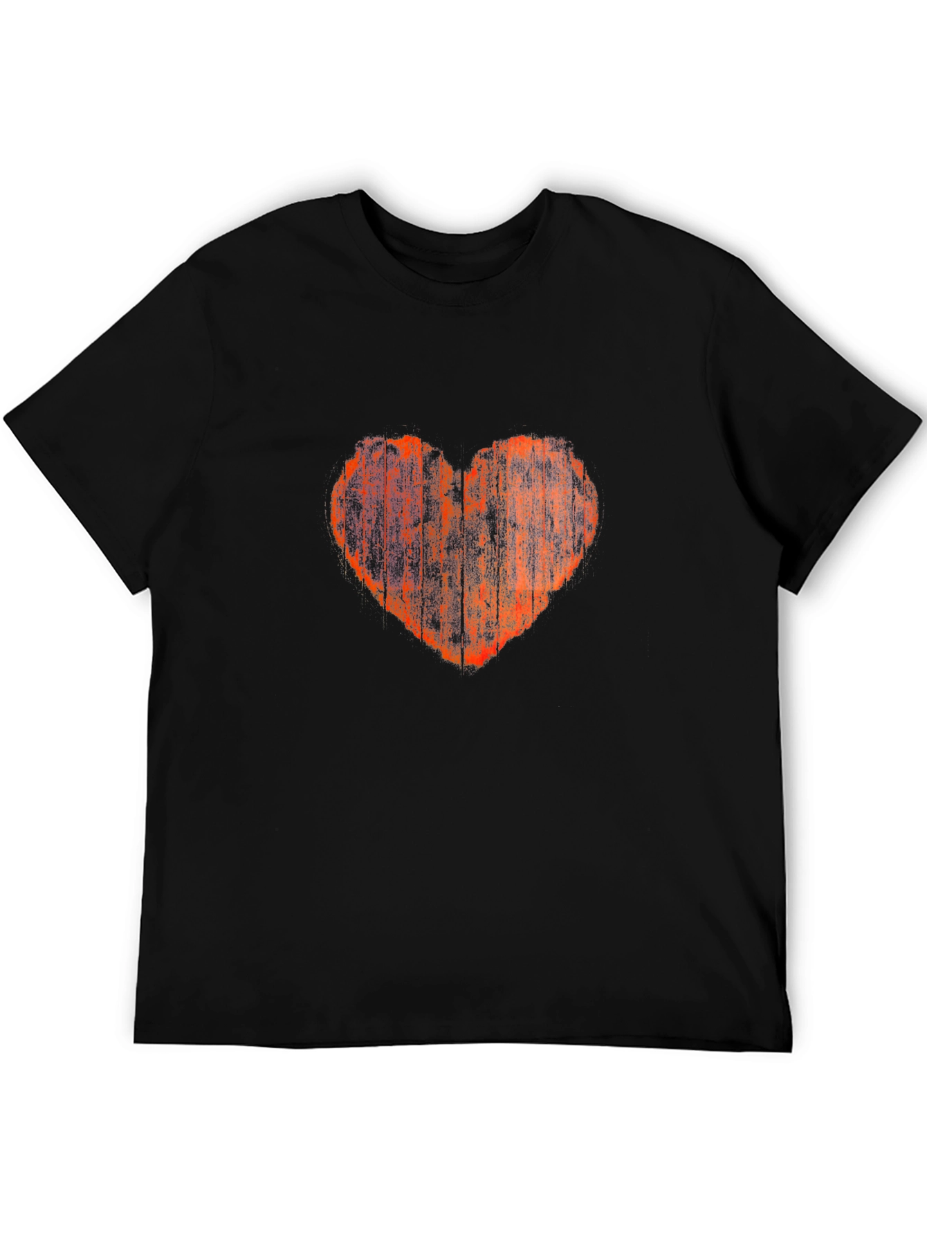 Distressed Heart Graphic Tee - Black