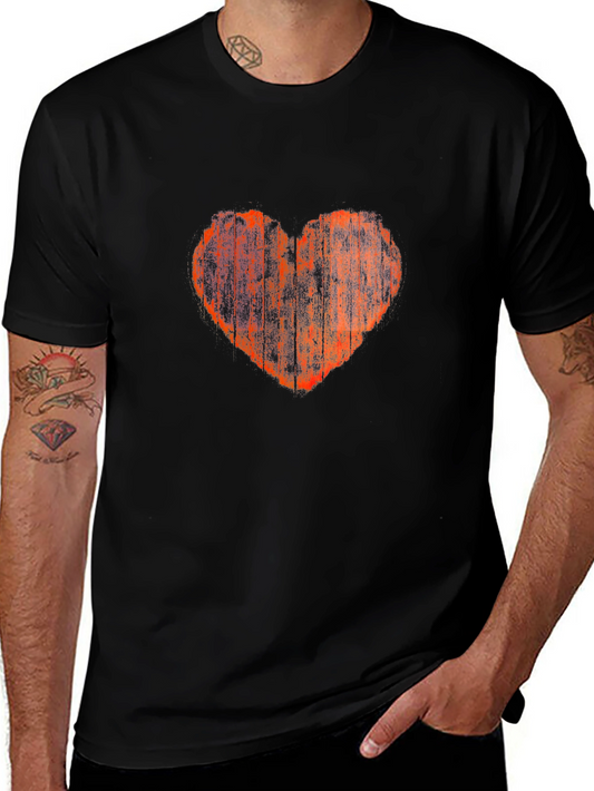 Distressed Heart Graphic Tee - Black