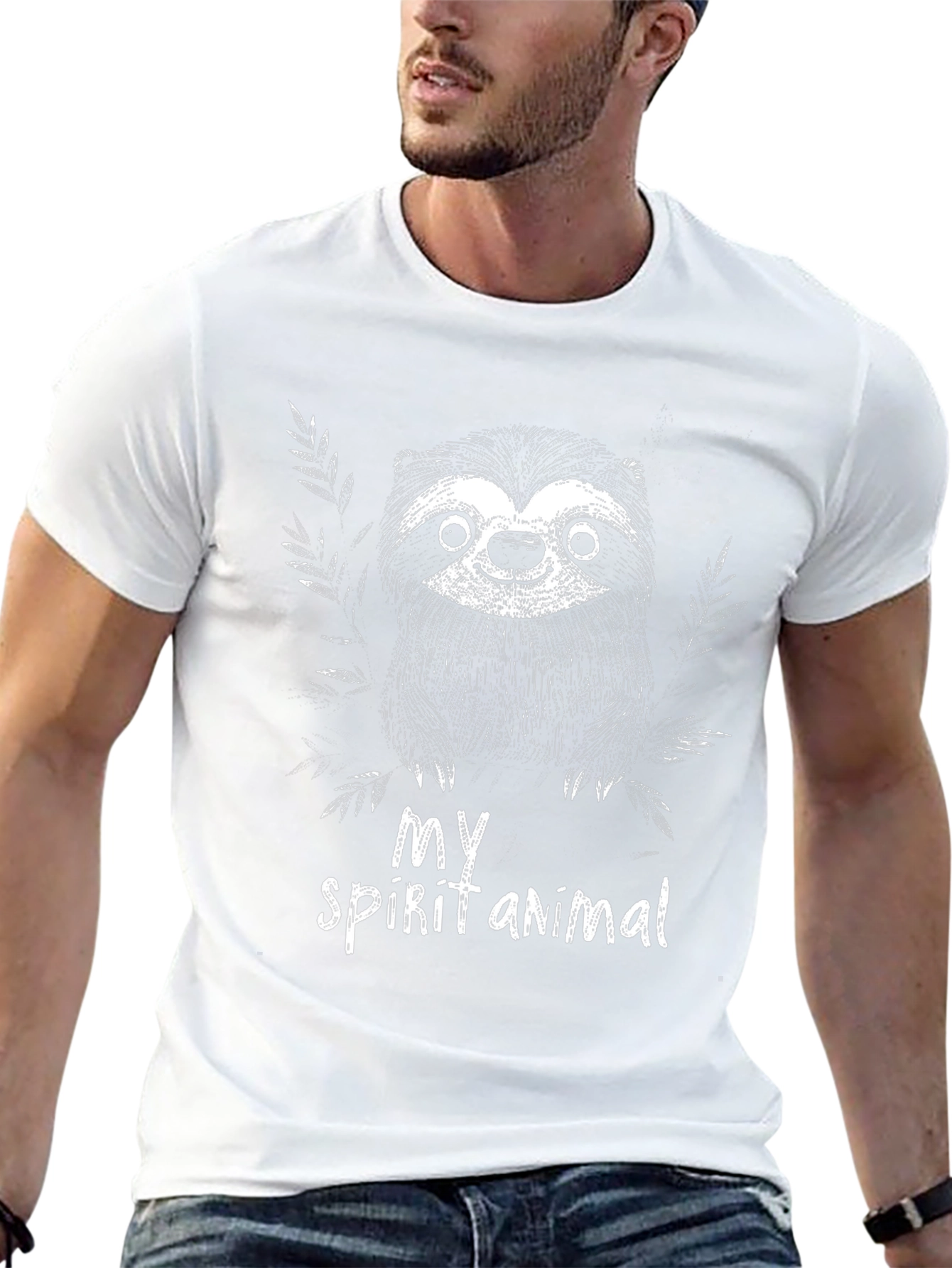 Sloth Spirit Animal Graphic Tee - Relaxed Fit