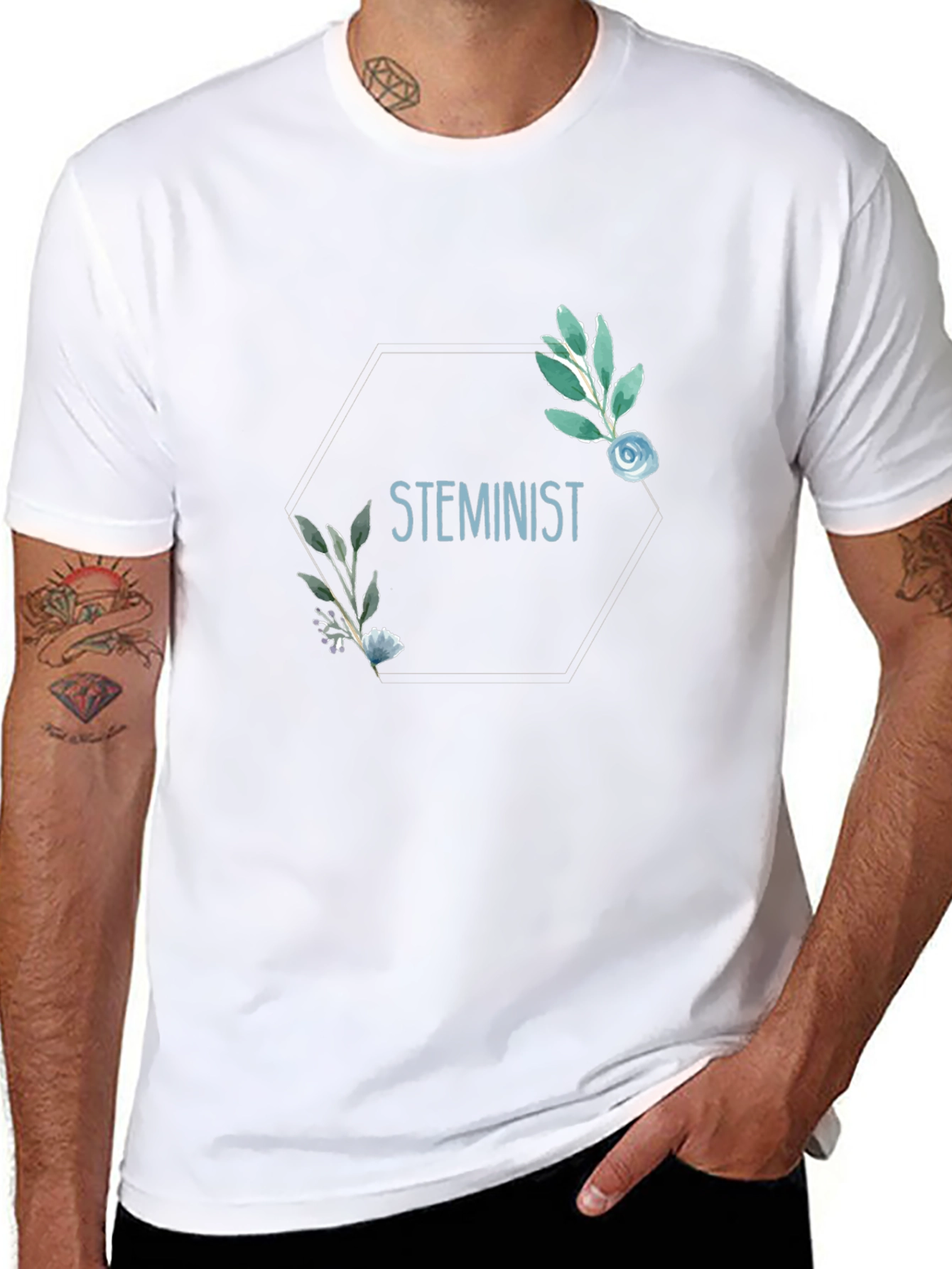 STEMinist Floral Graphic T-Shirt - Science Feminist Tee