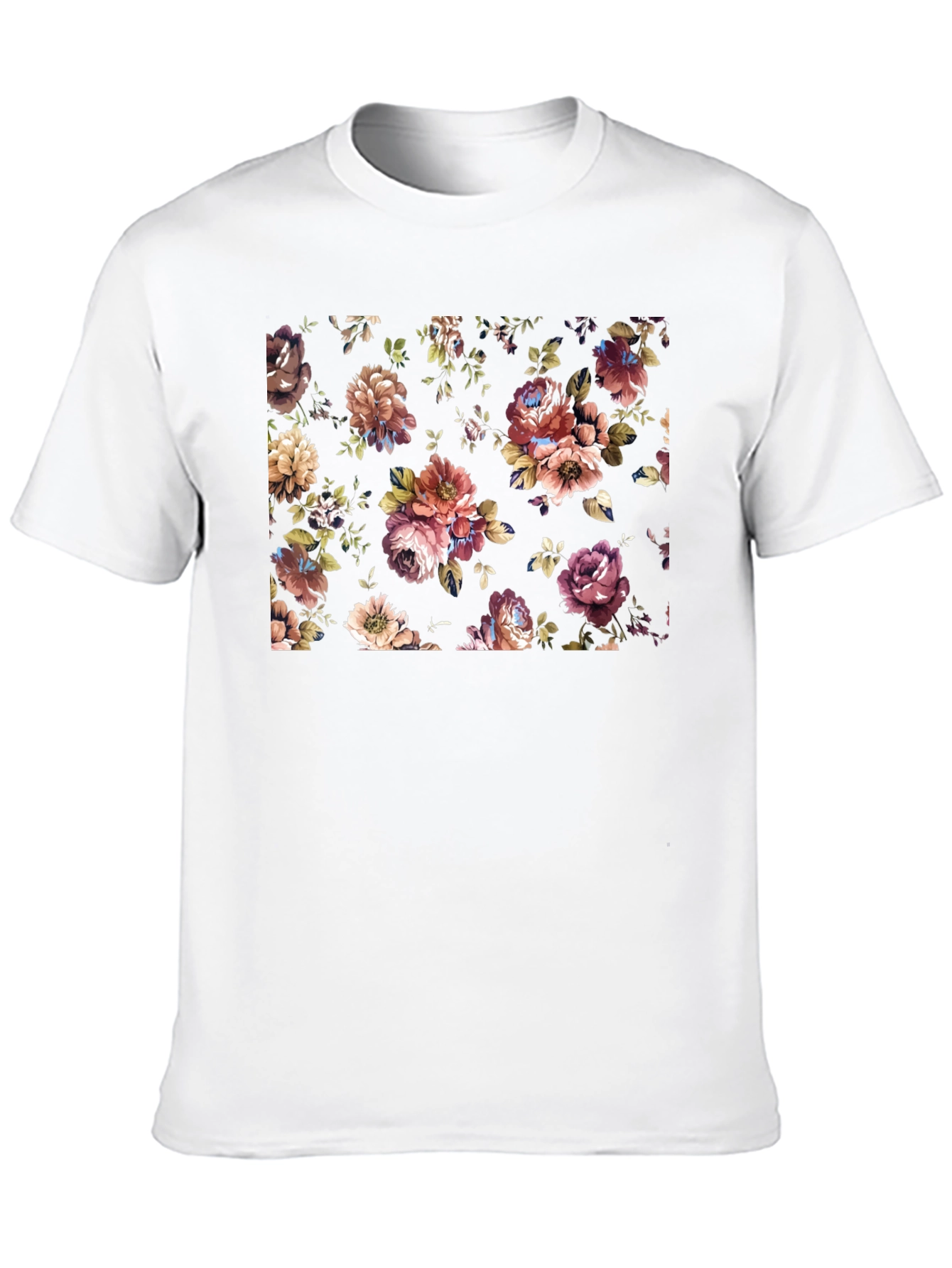 Floral Print Black Tee - Stylish Mens T-Shirt