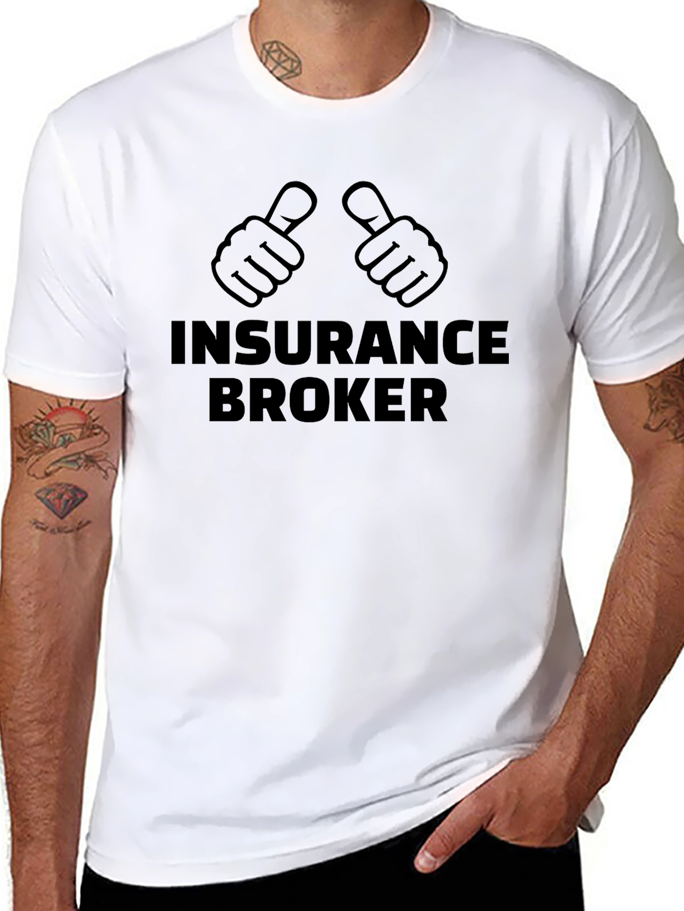 Insurance Broker T-Shirt - Thumbs Up Design