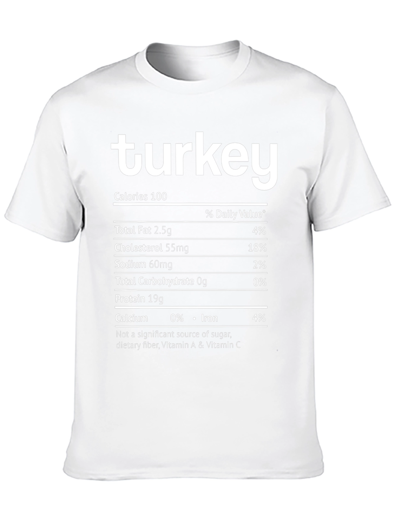 Turkey Nutrition Facts T-Shirt - Funny Thanksgiving Tee