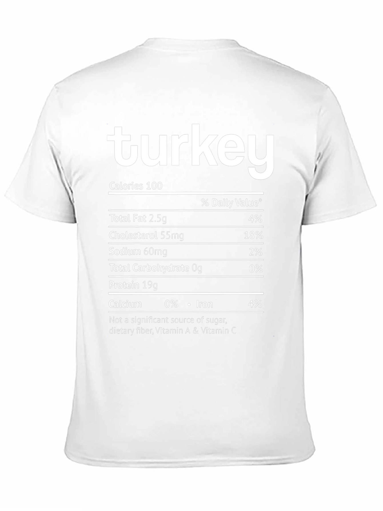 Turkey Nutrition Facts T-Shirt - Funny Thanksgiving Tee