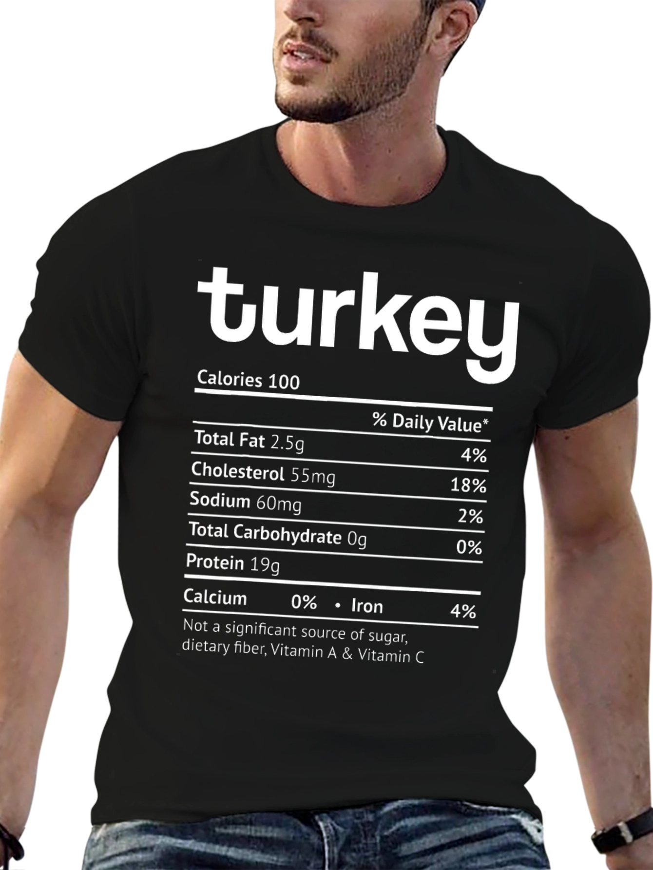 Turkey Nutrition Facts T-Shirt - Funny Thanksgiving Tee