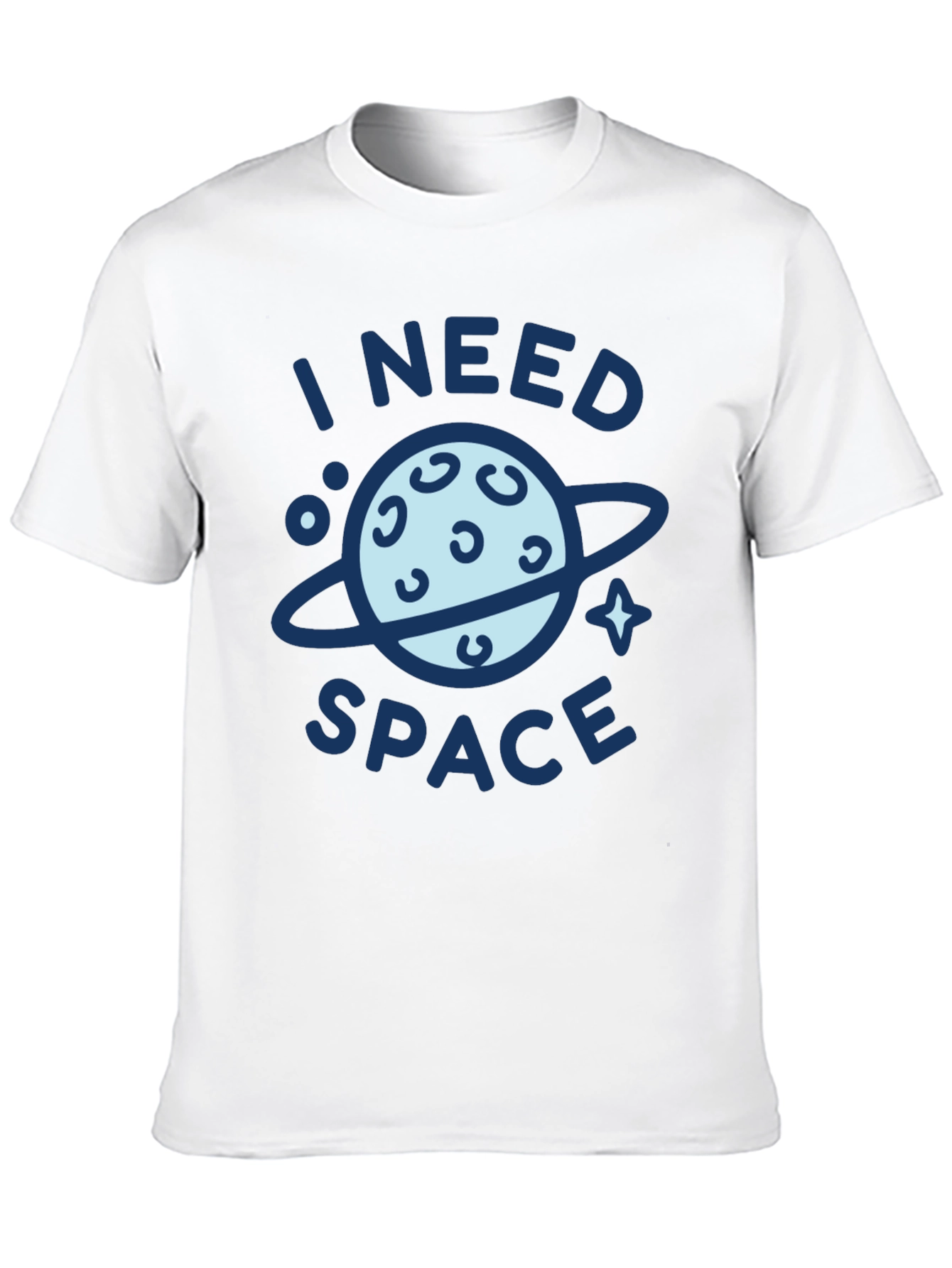 I Need Space Graphic Print Black T-Shirt
