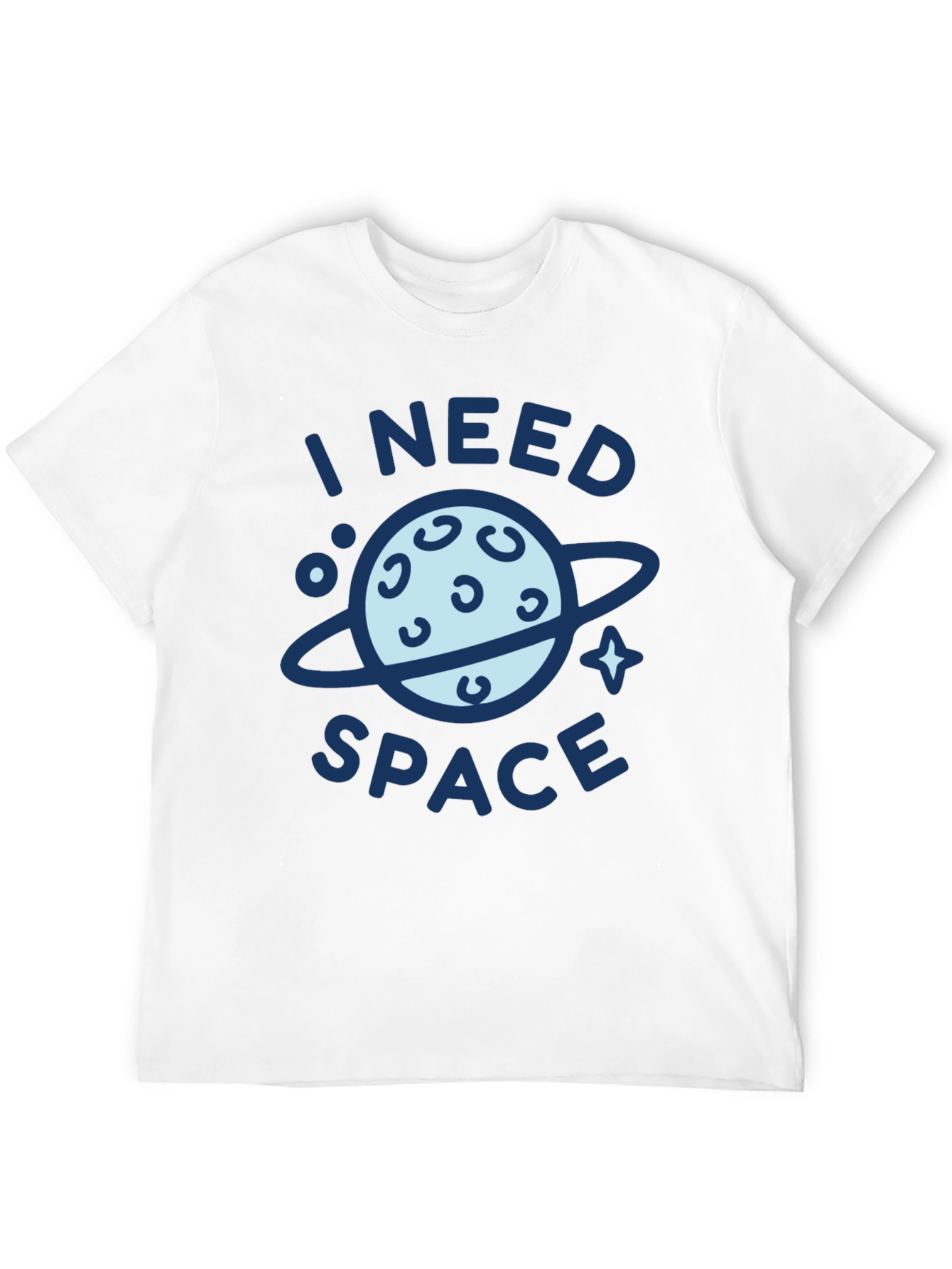 I Need Space Graphic Print Black T-Shirt