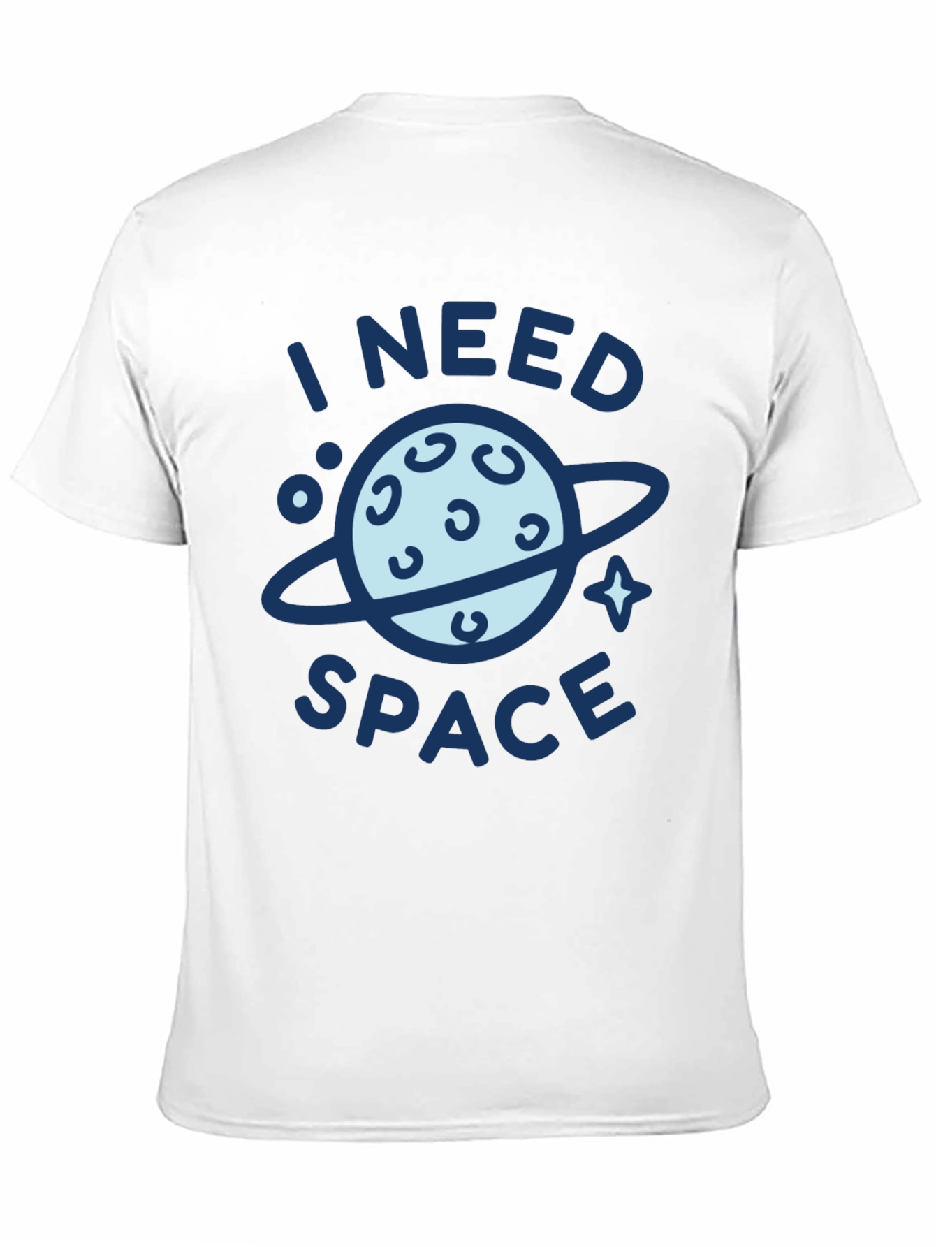 I Need Space Graphic Print Black T-Shirt