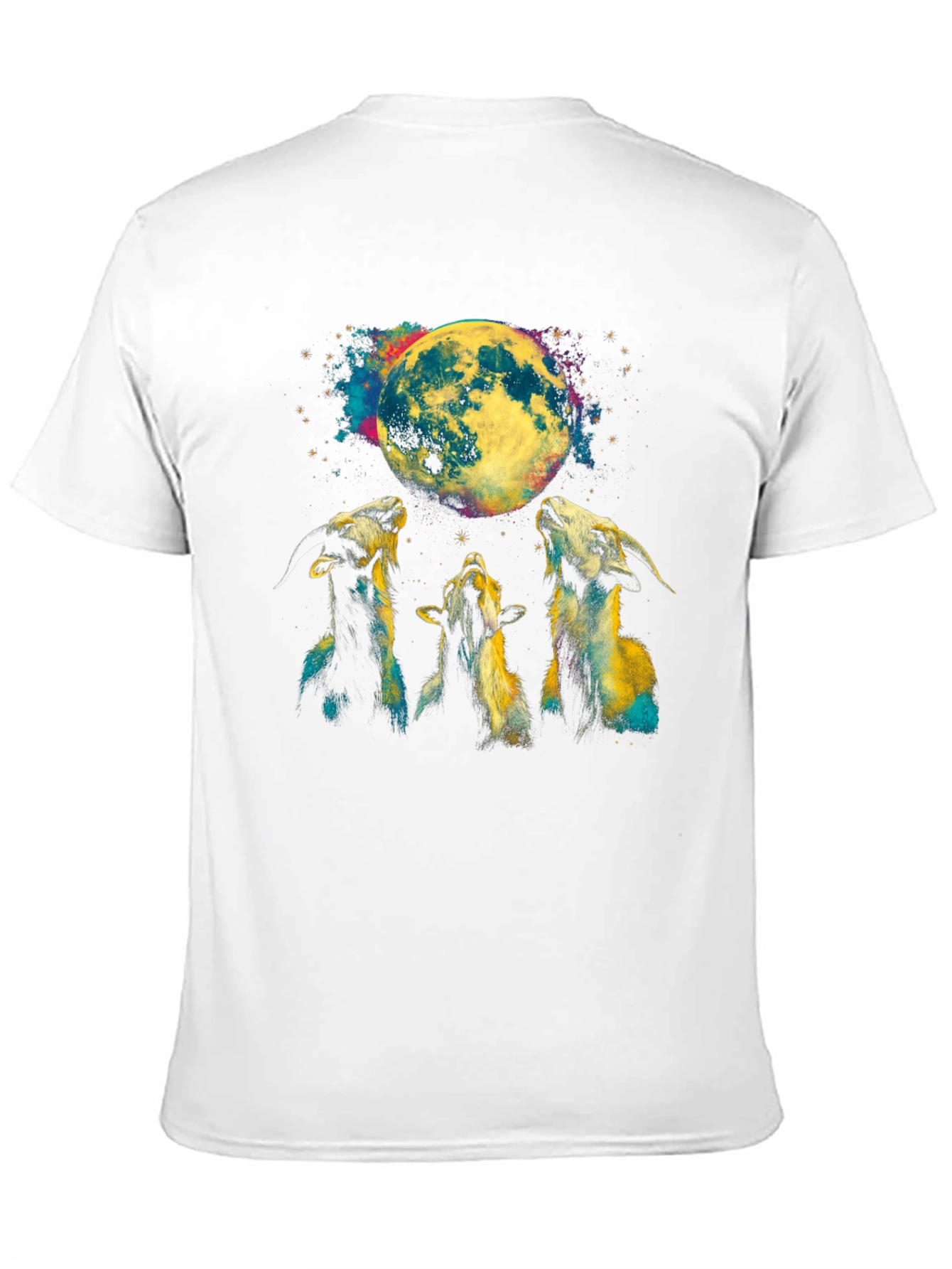 Goats Howling at Moon Graphic Tee - Black T-Shirt