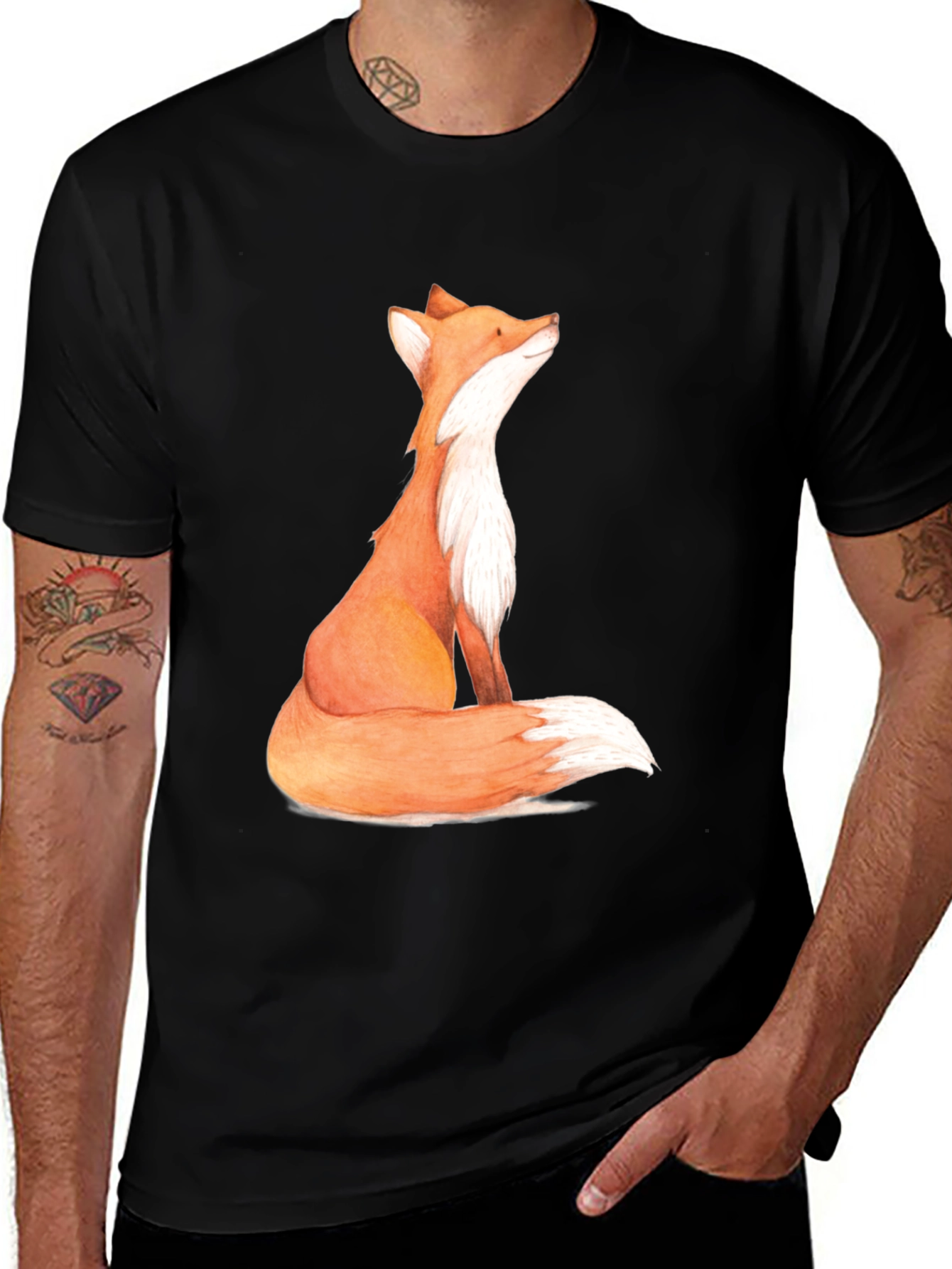 Fox Graphic Print Mens T-Shirt