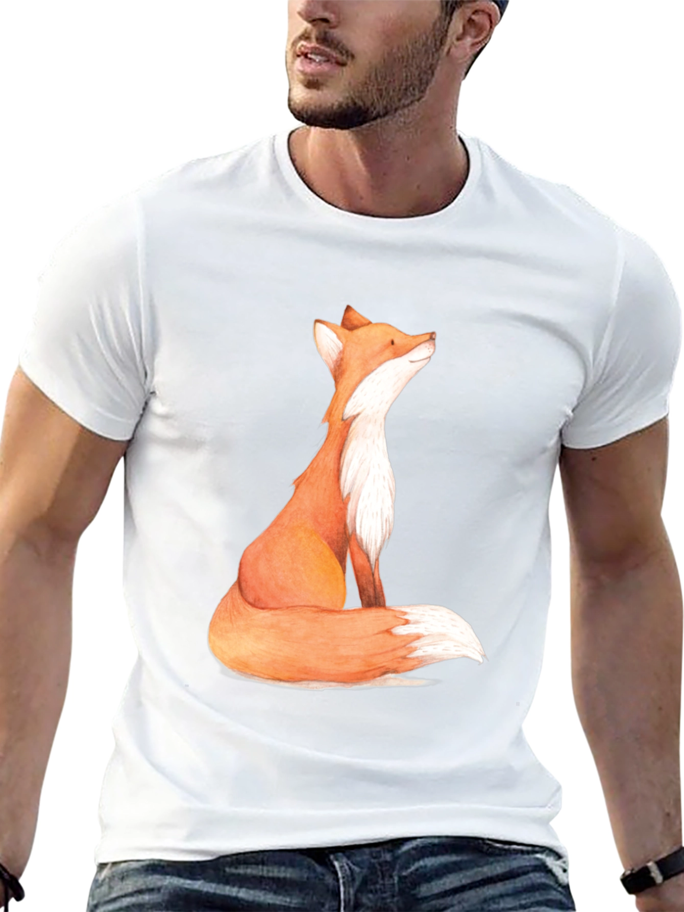 Fox Graphic Print Mens T-Shirt