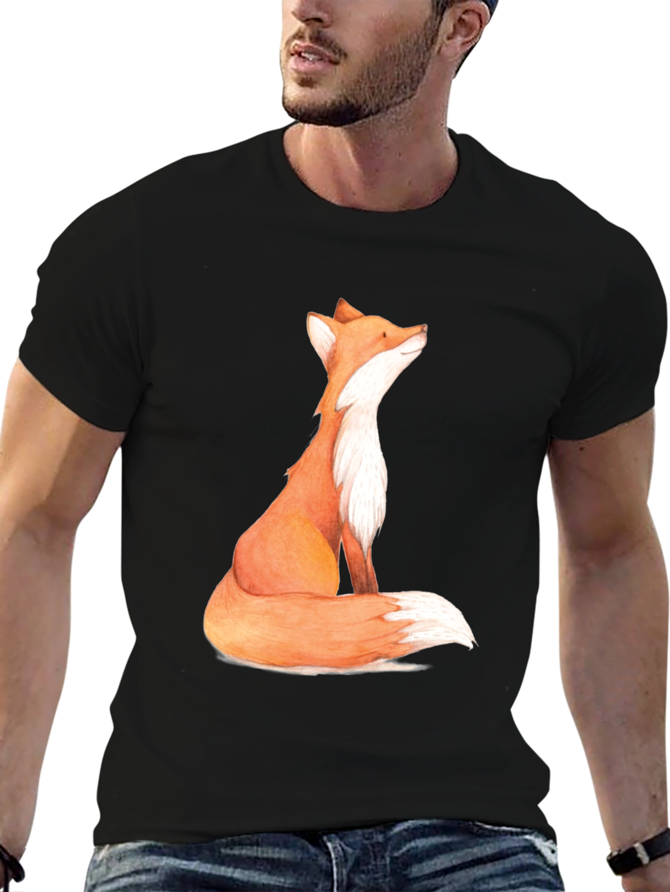 Fox Graphic Print Mens T-Shirt